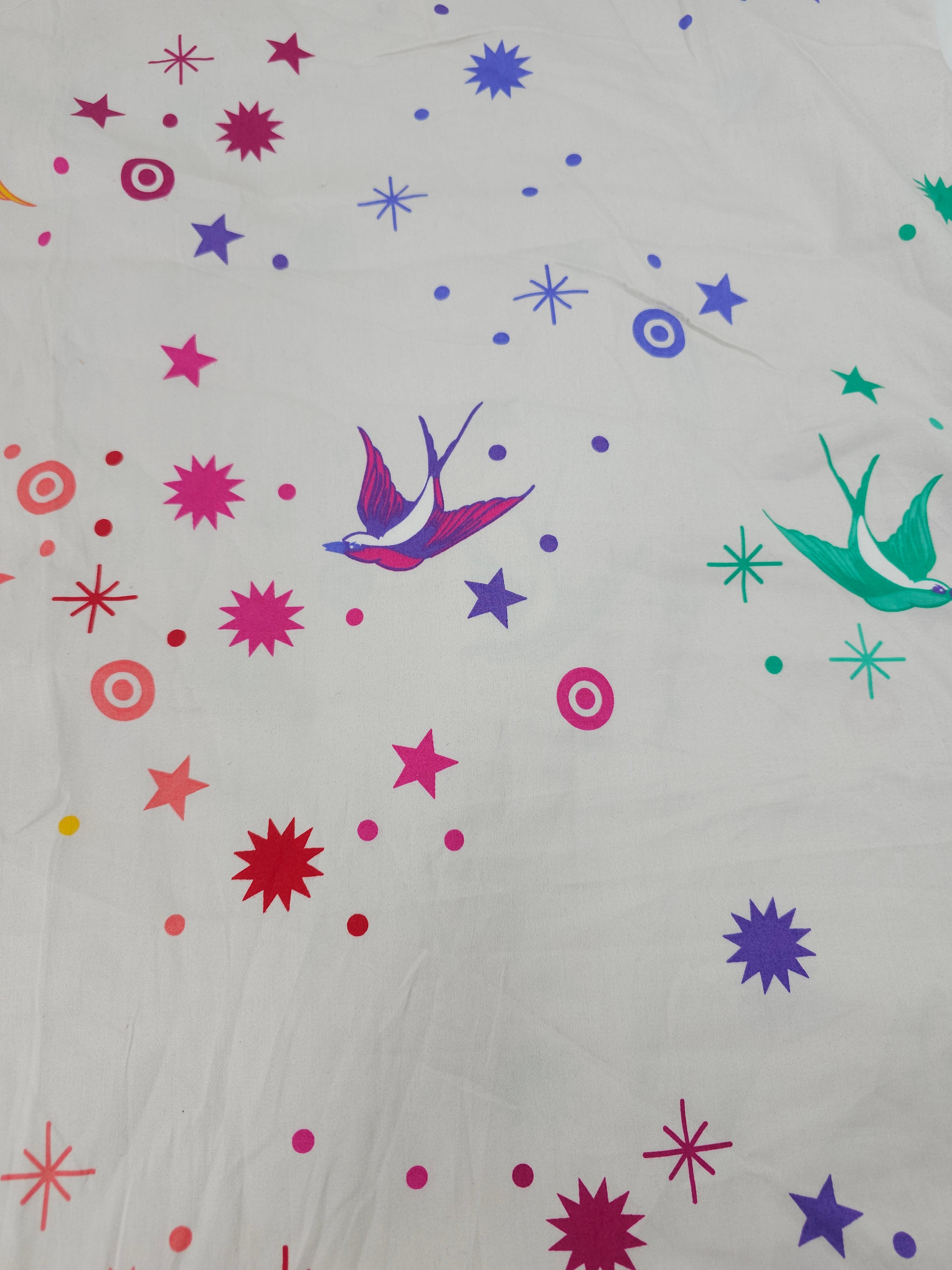 Rainbow bird Cotton sateen- 1.2m piece