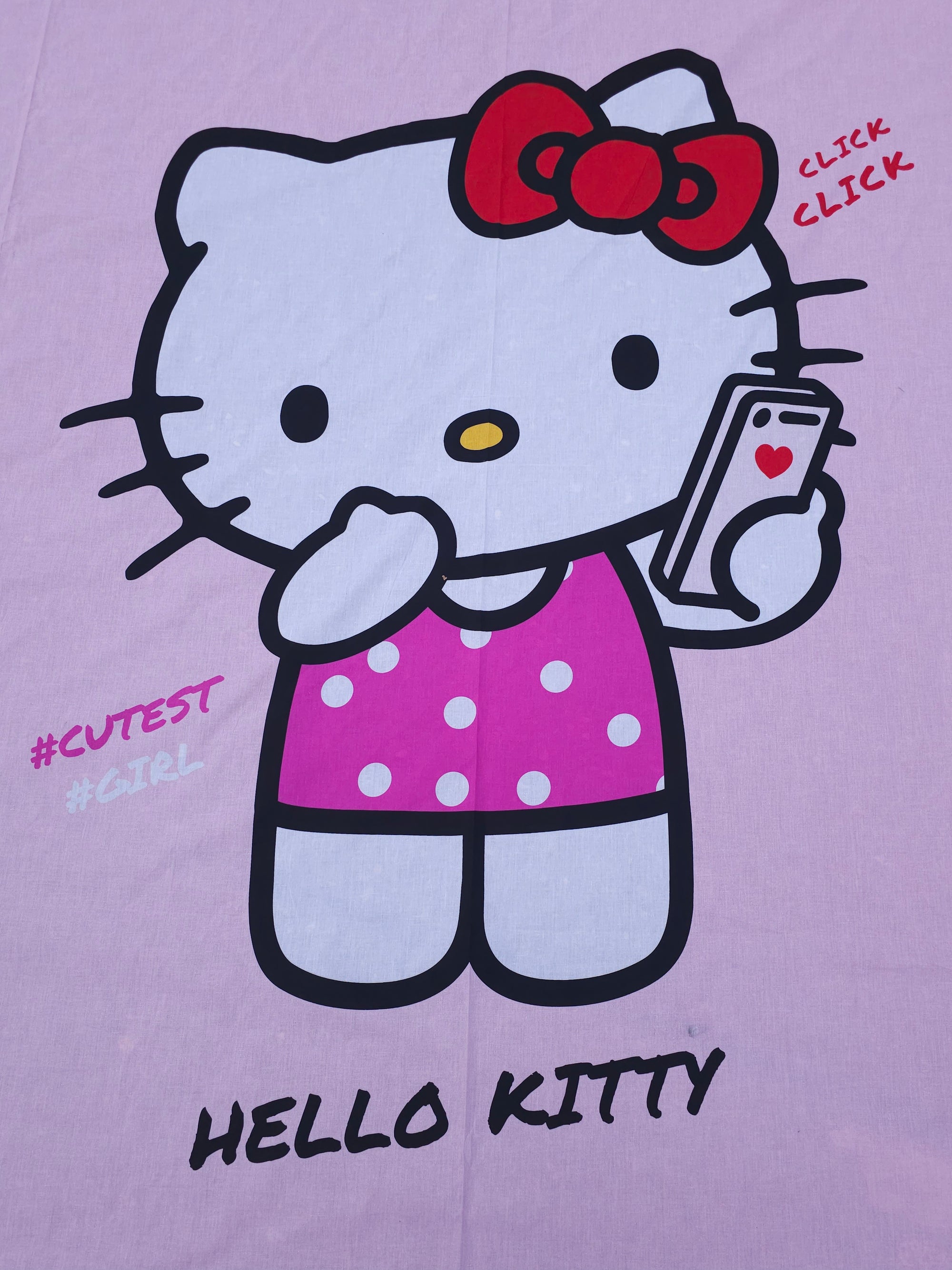 Hello Kitty Cutest Duo 100% Cotton - 2.15m Panel *EXTRA WIDE*