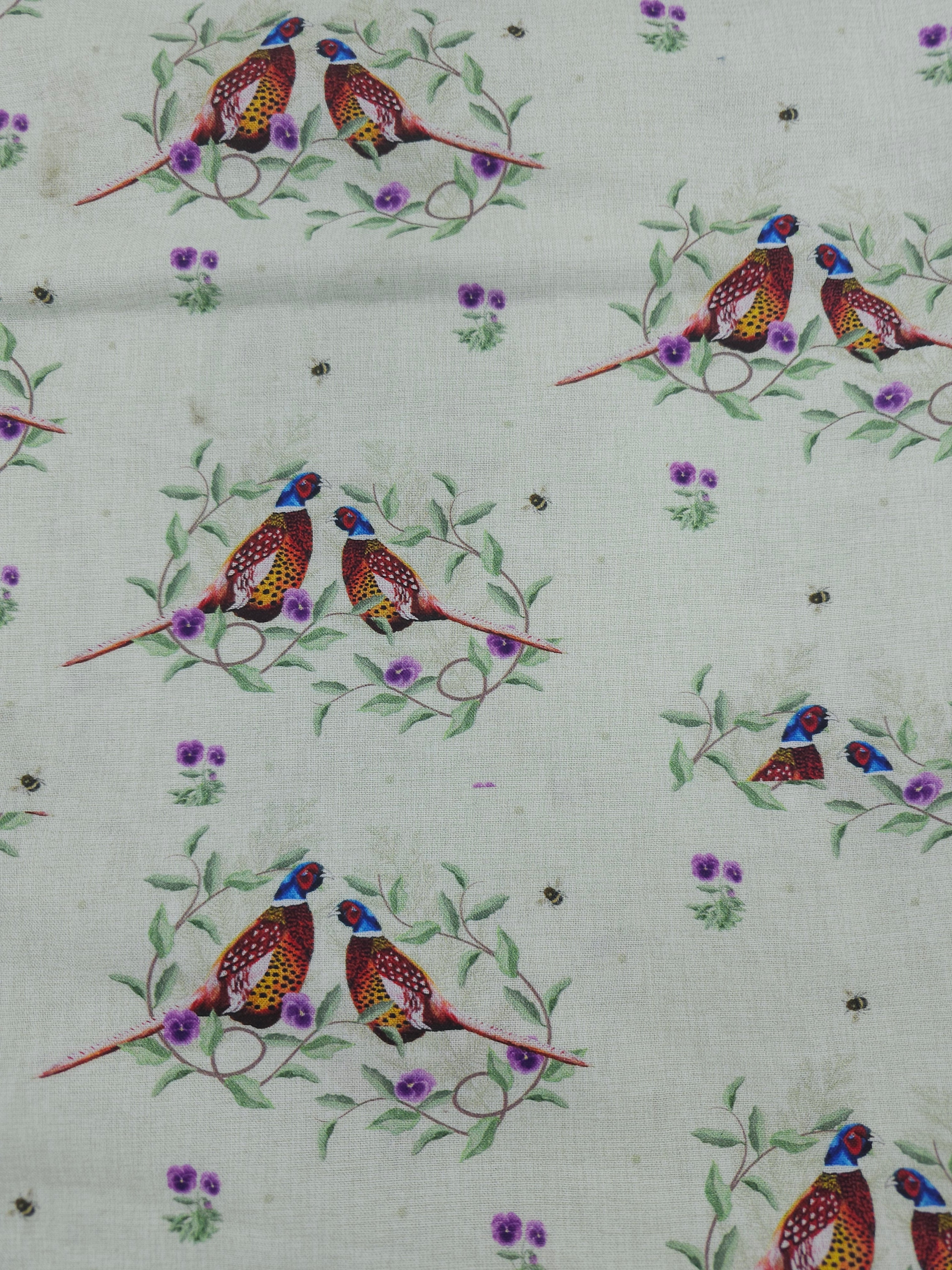Pheasant floral Cotton- 2m piece