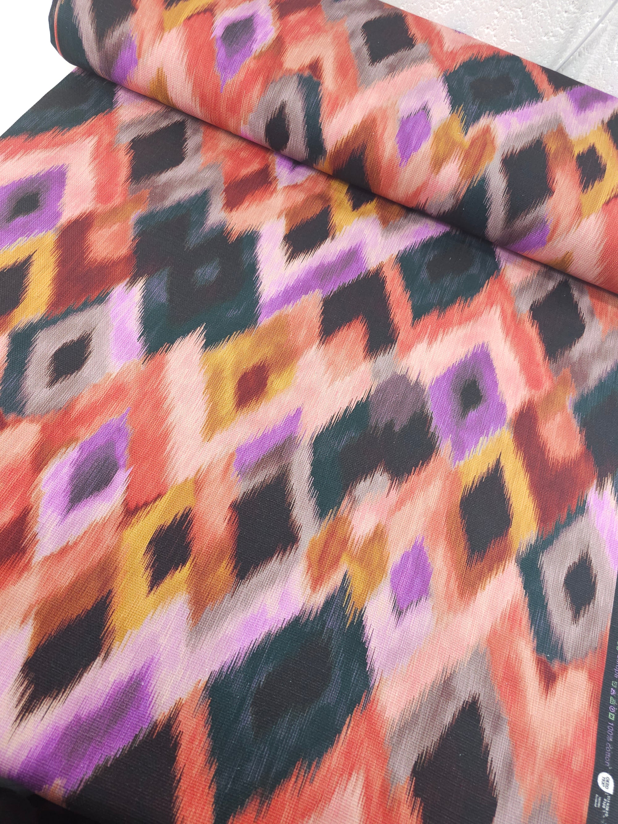 Abstract Ikat Blur Canvas Cotton