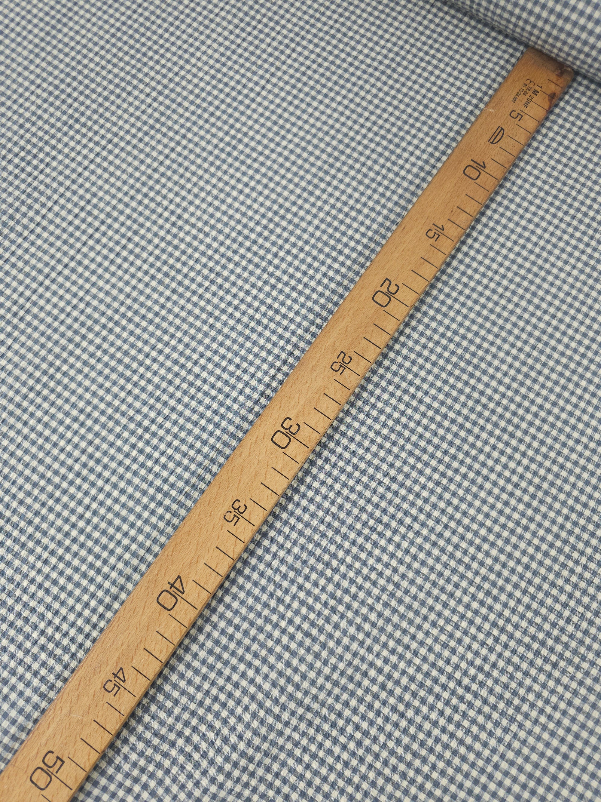 Grey/Cream Mini Gingham Crinkle Poly Cotton