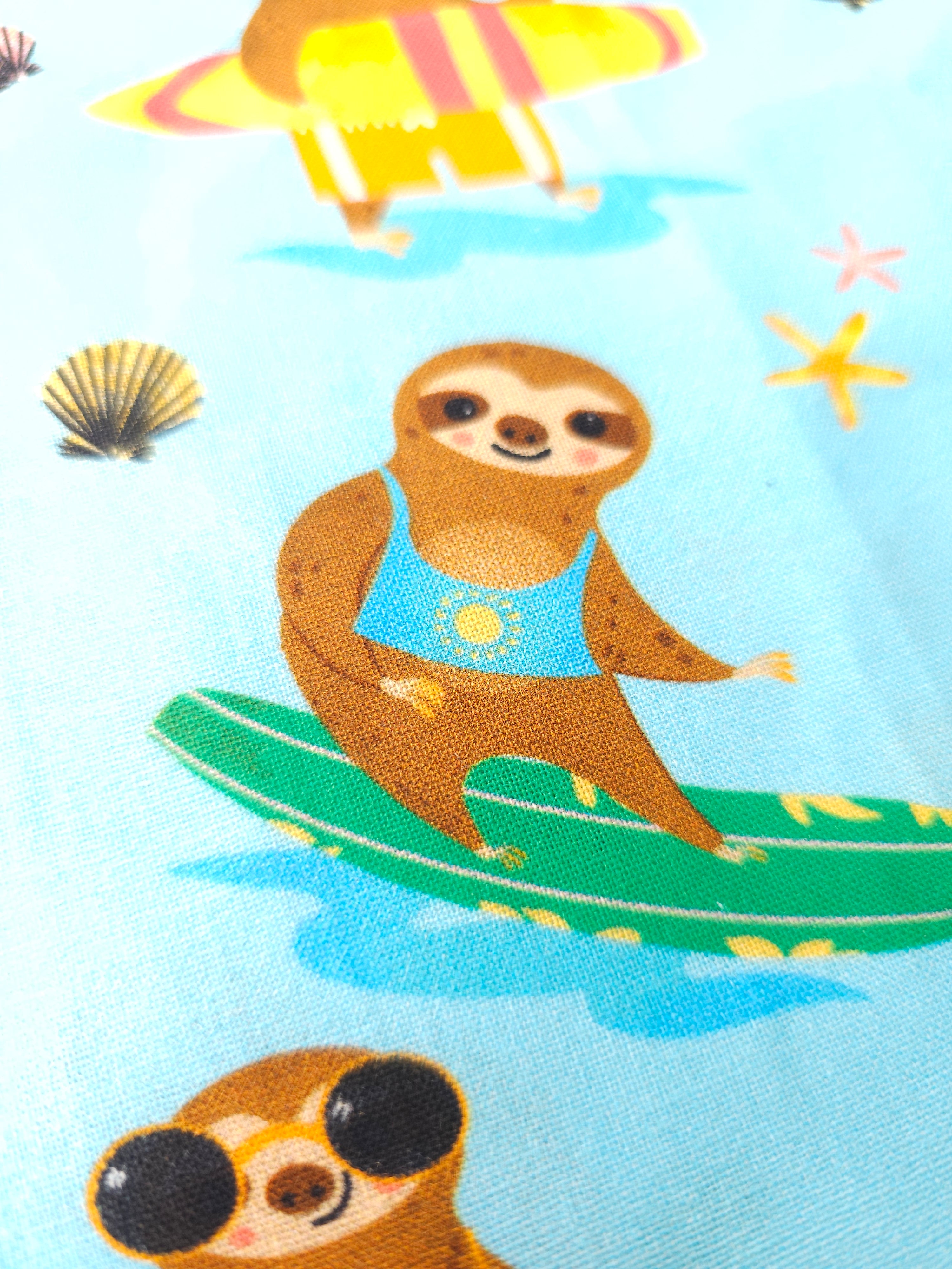 Sloth On Vacation 100% Cotton