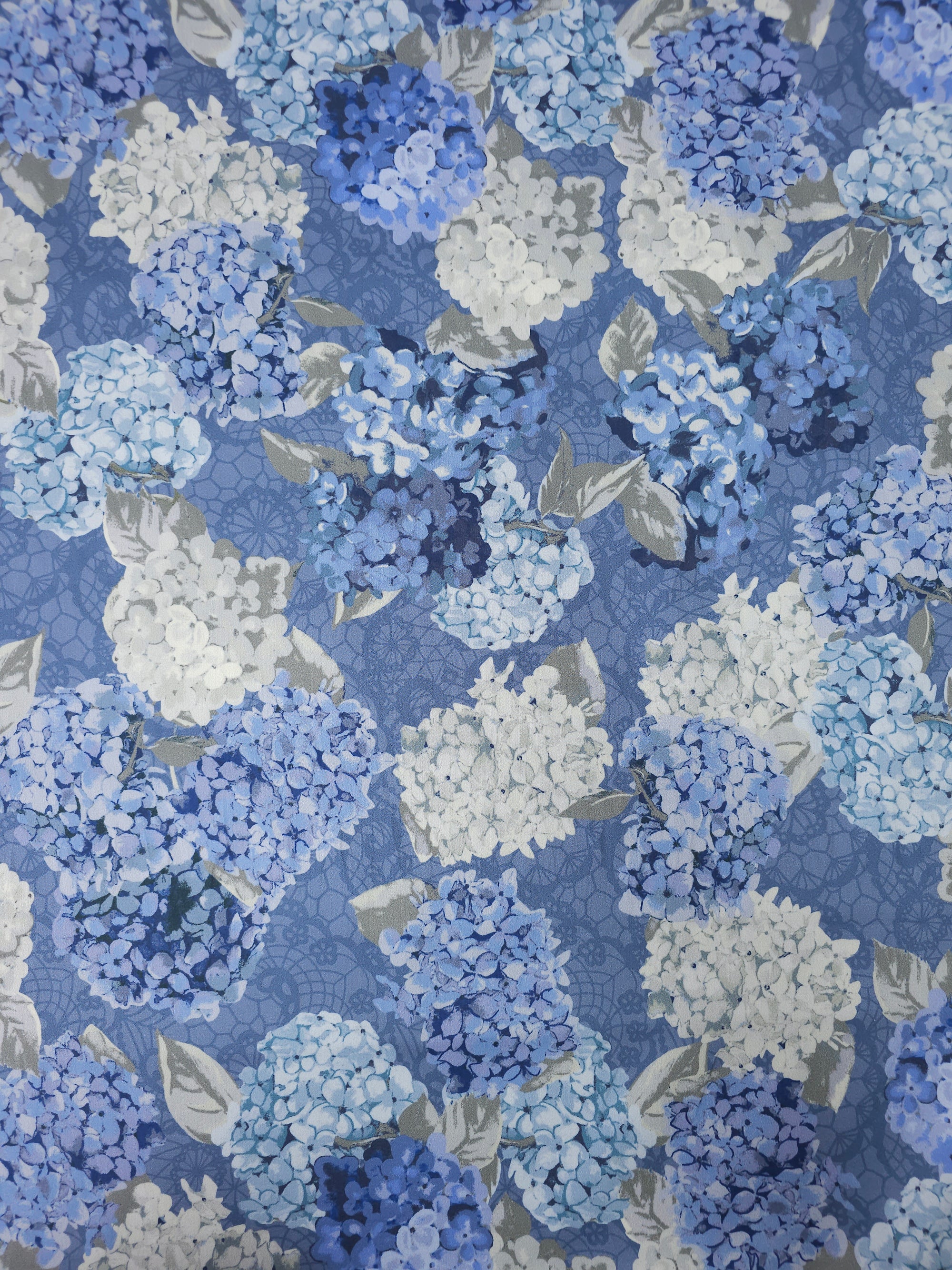Powder Blue Hydrangea Cotton Sateen