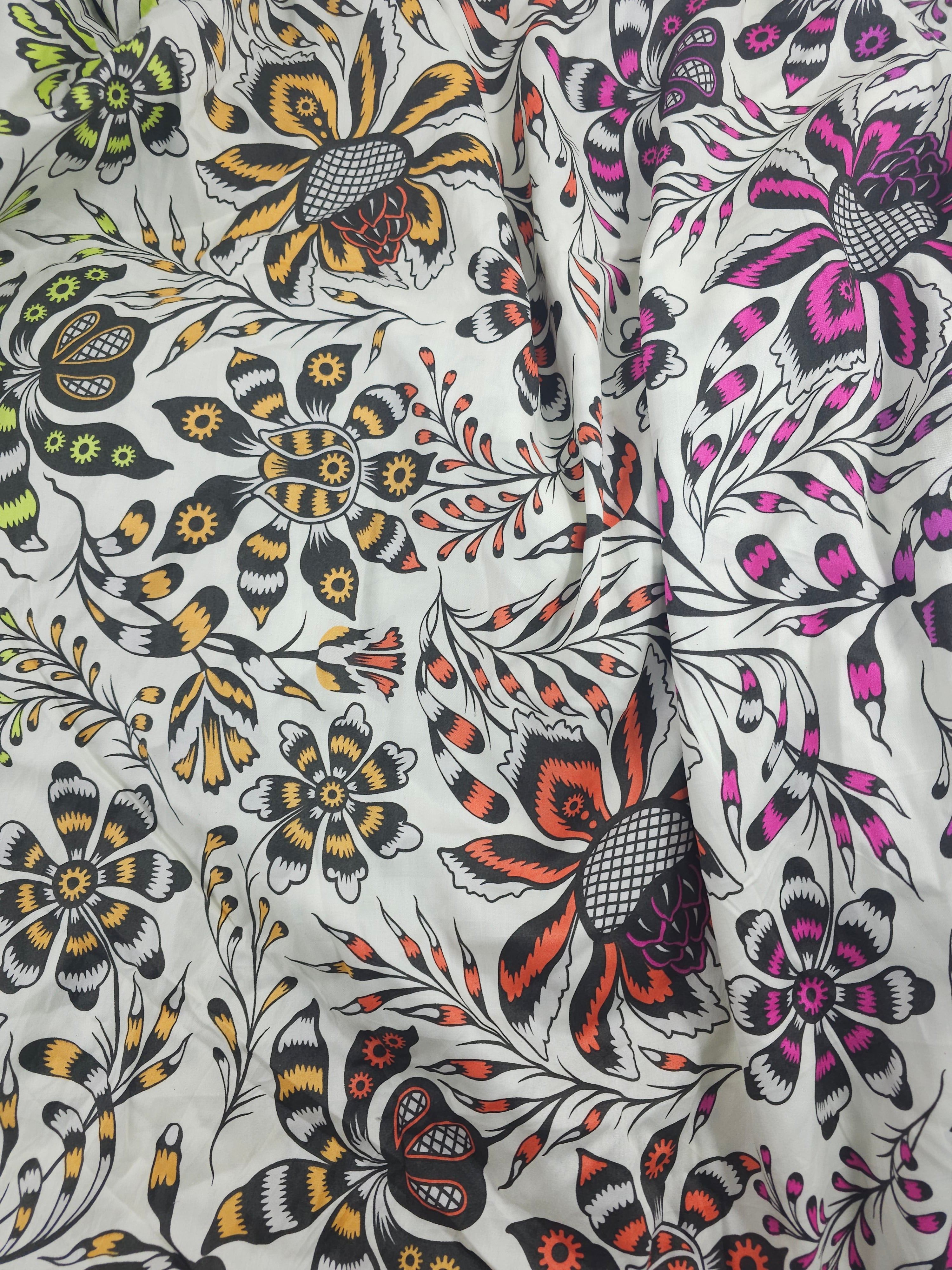 Rainbow floral Cotton sateen- 2.1m piece
