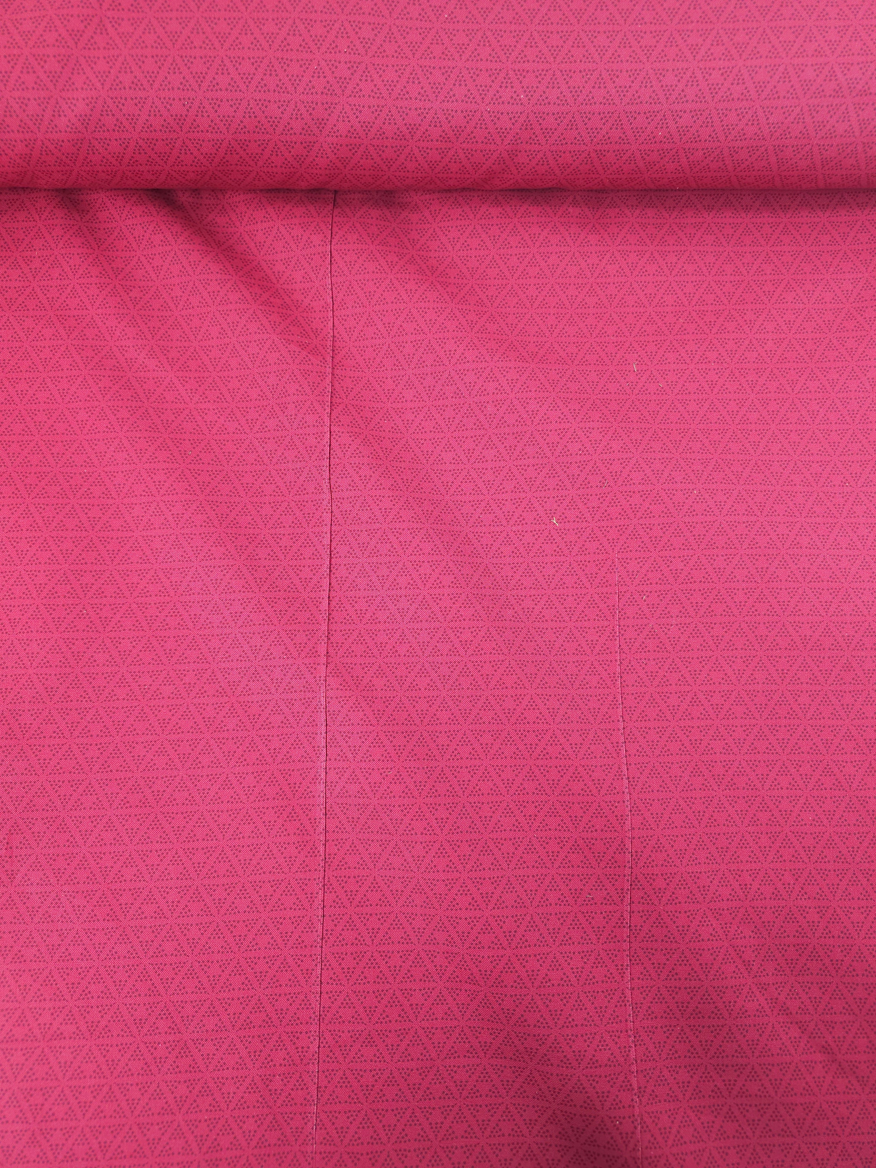 Cerise Pink Abstract Dotty Triangles 100% Cotton