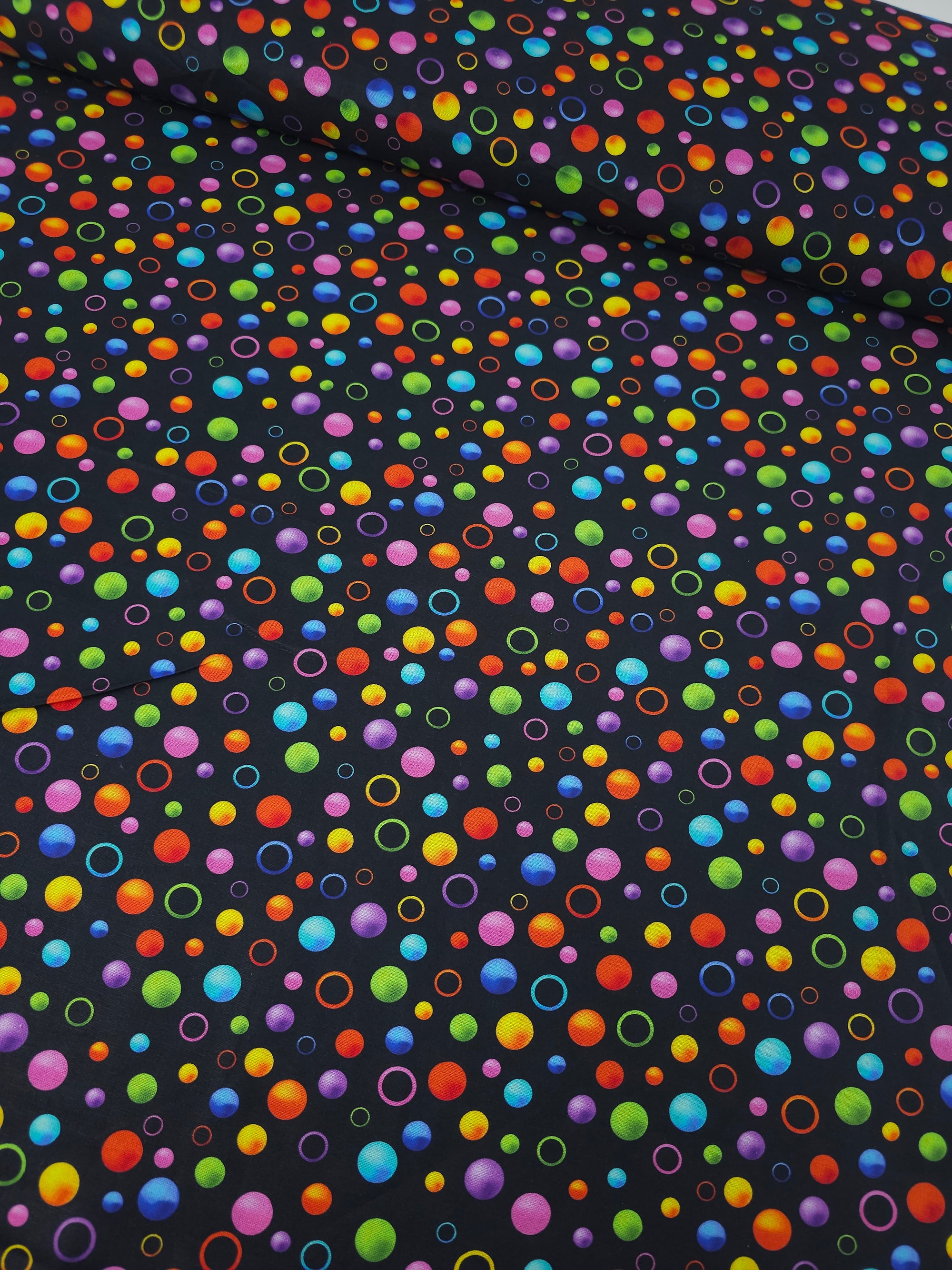 Multicolour Black Bubble 100% Cotton - Joann