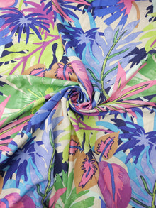  Exotic Watercolour Palm Leaves Viscose Challis
