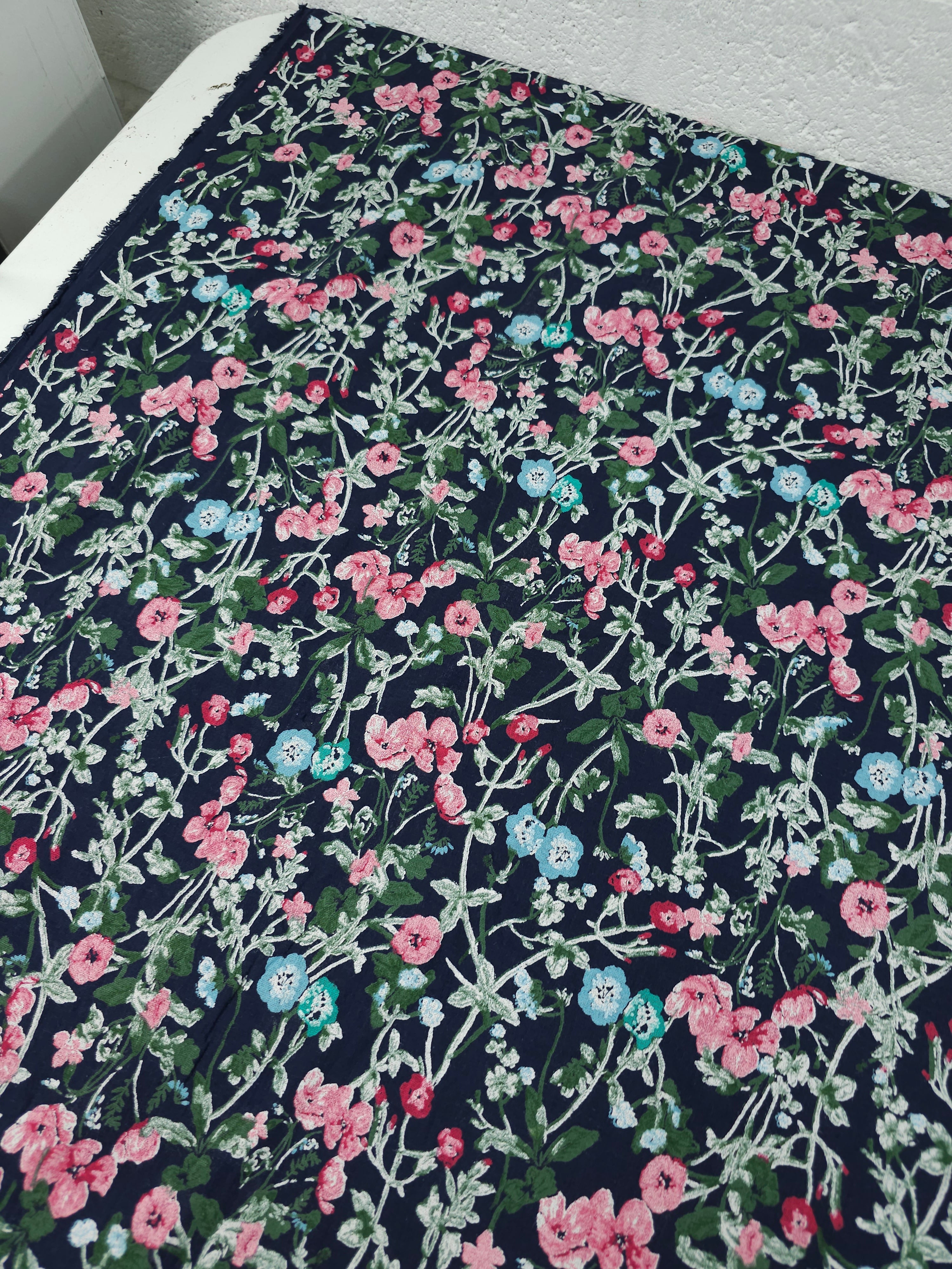 Midnight Twine Floral Double Gauze