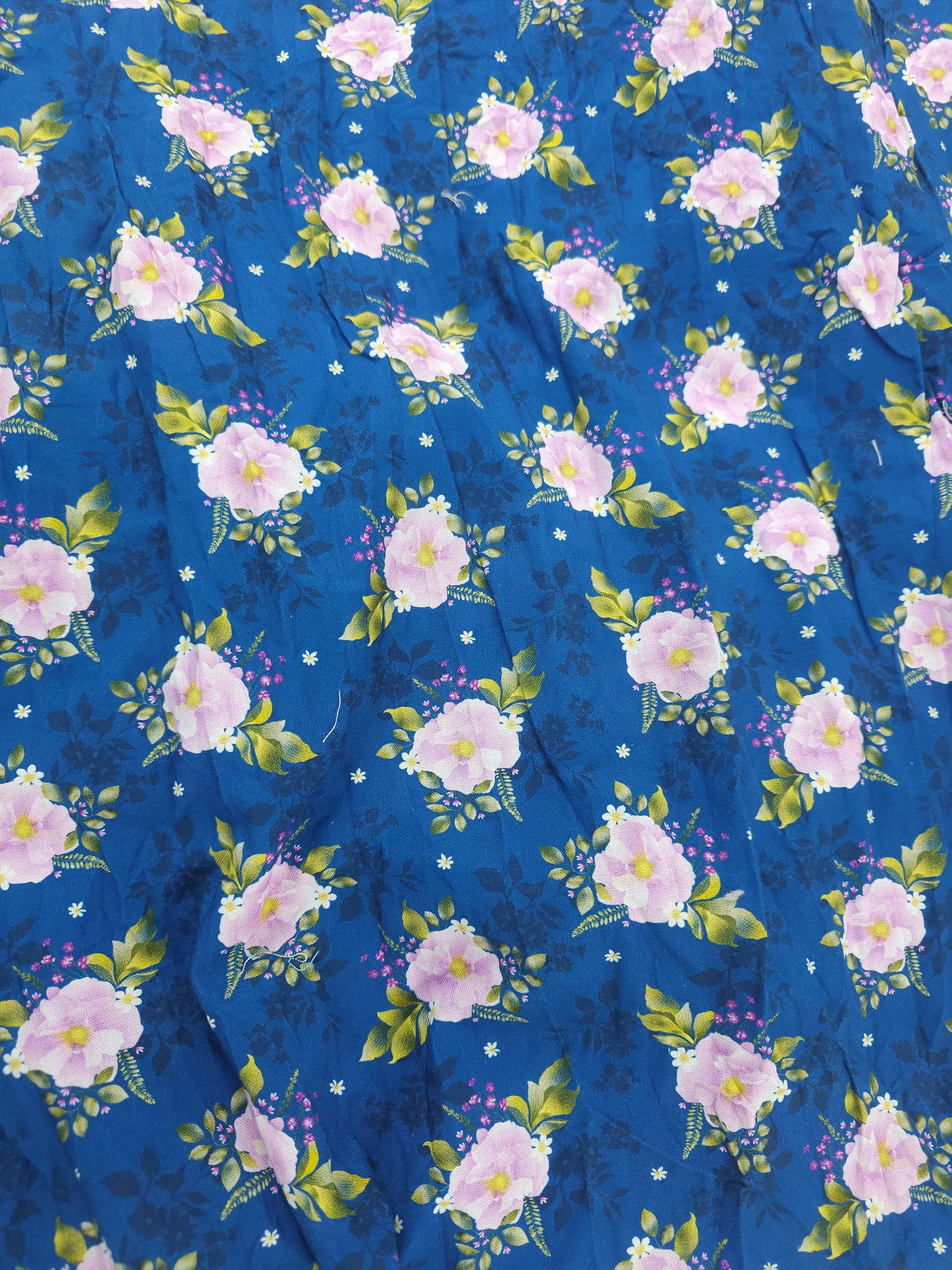 Blue flower Cotton- 4m piece