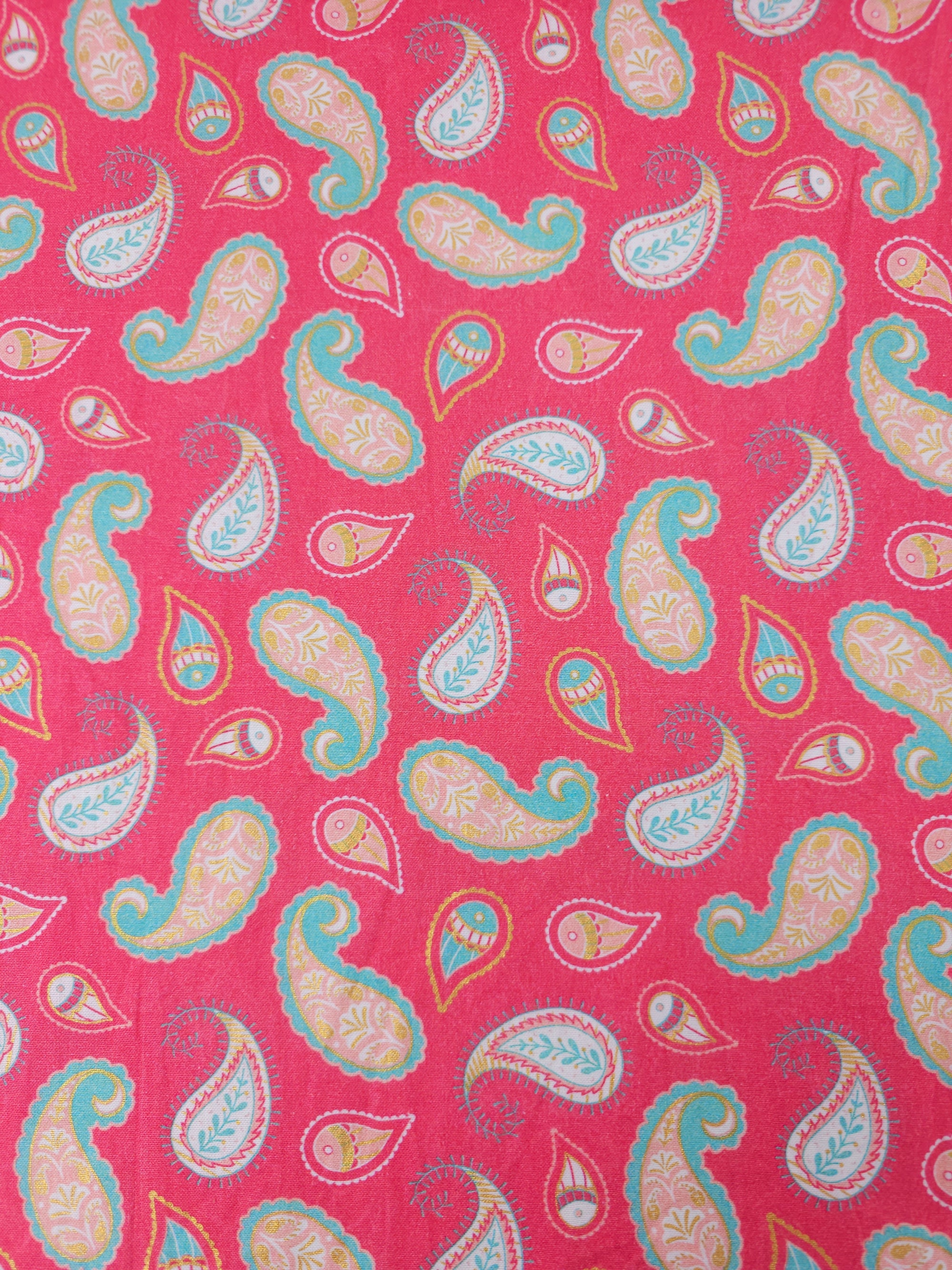 Pink Paisley 100% Cotton