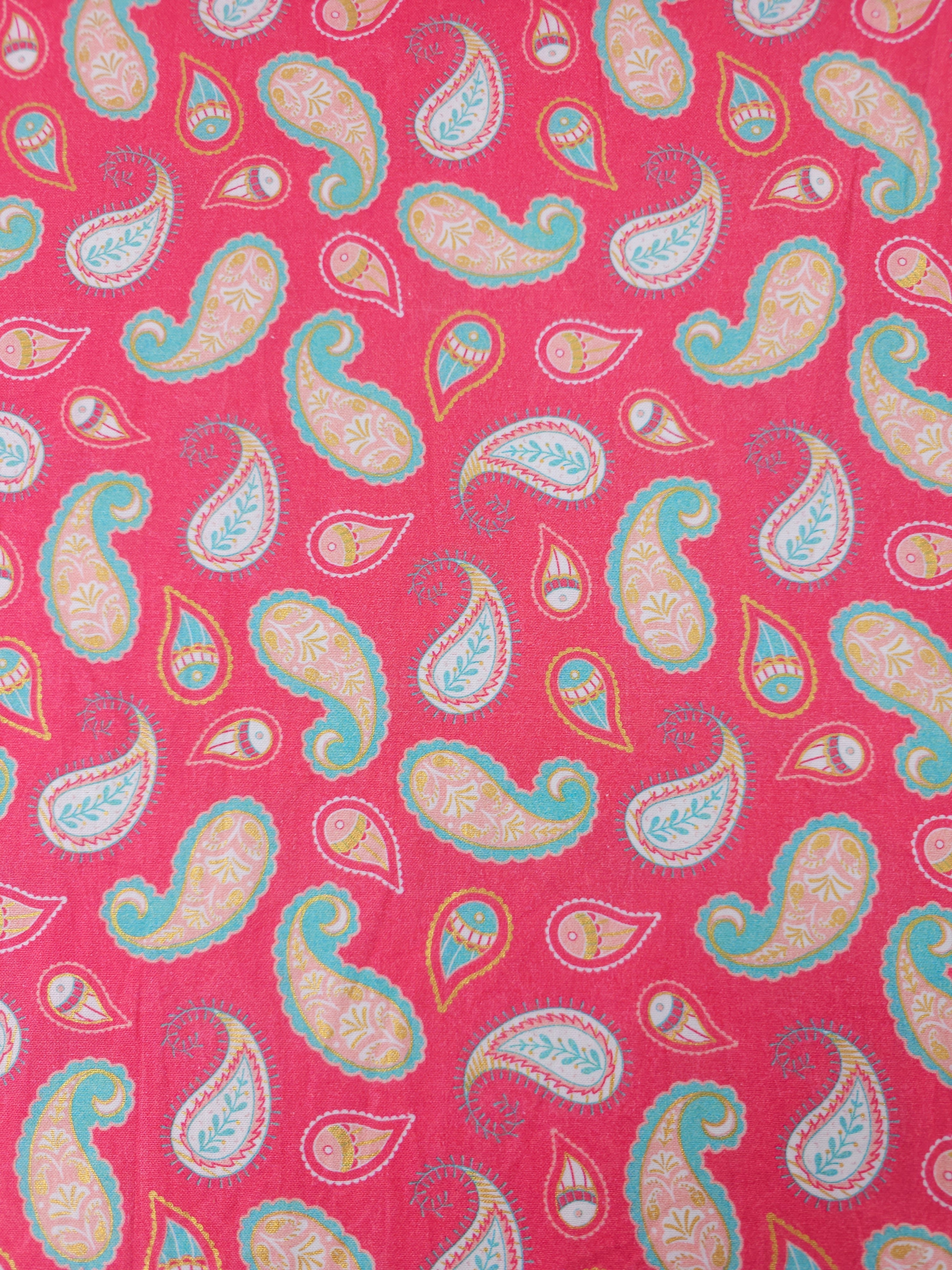 Pink Paisley 100% Cotton