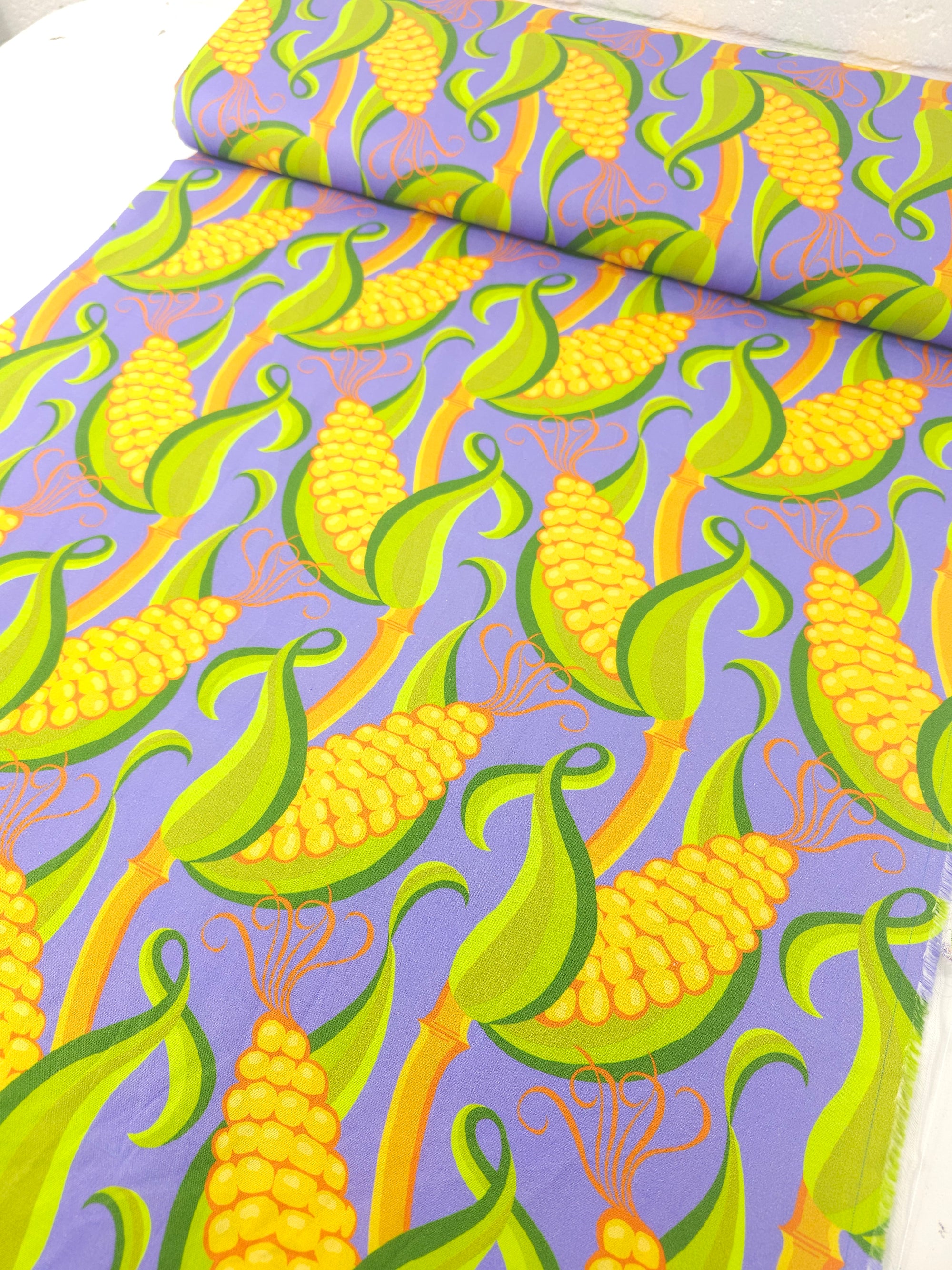 Purple Novelty Corn Patch 100% Cotton - Free Spirit