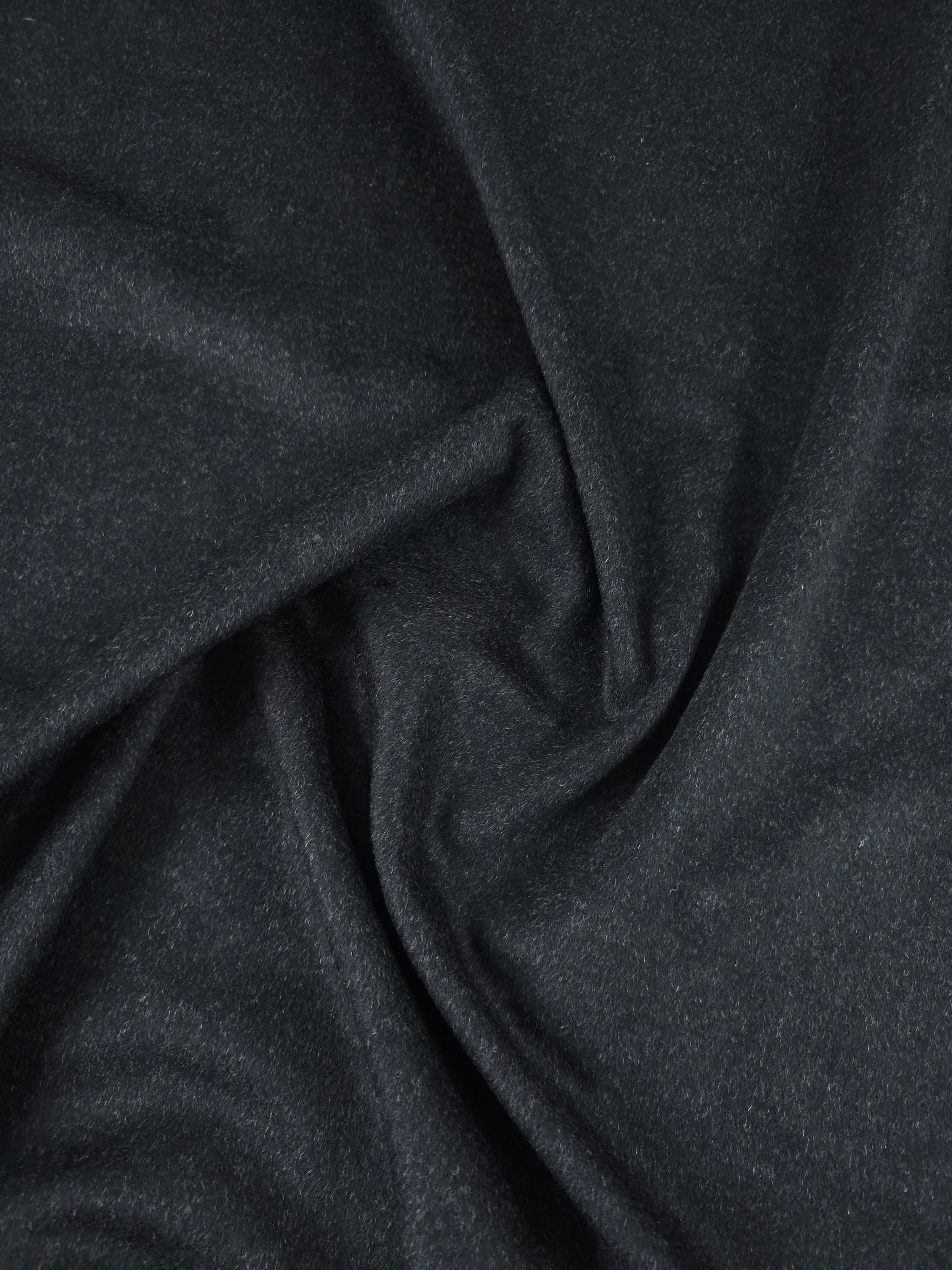 Charcoal Black Brushed Cashmere 100% Wool *ABRAHAM MOON*