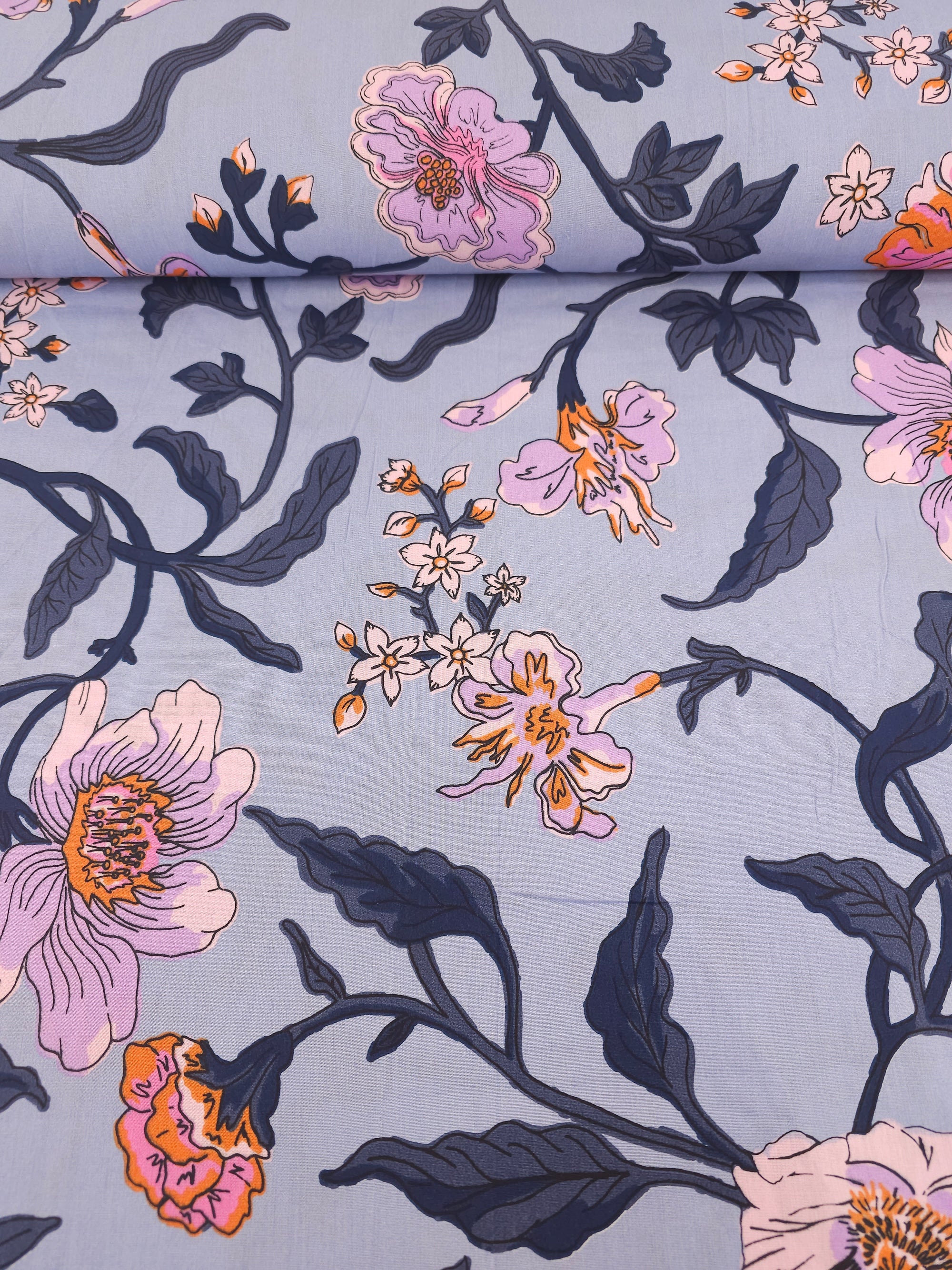 Lavender Floral Vine 100% Cotton 116" - Urban Outfitters *EXTRA WIDE*