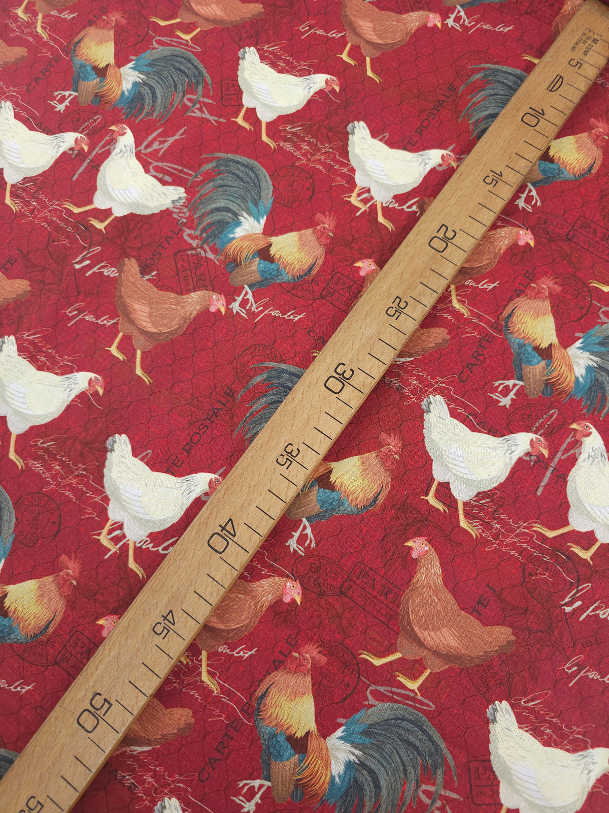 Burgundy Le Poulet 100% Cotton
