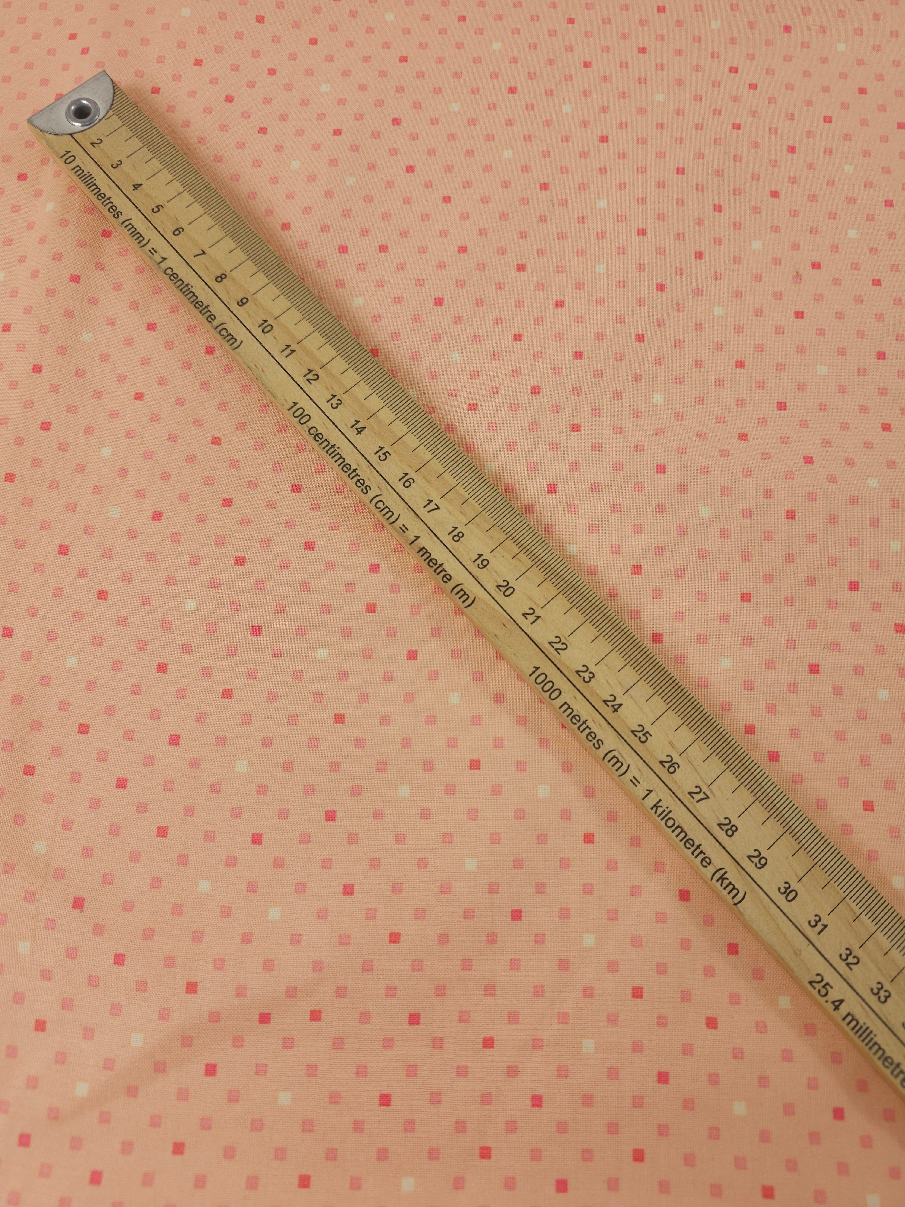 Salmon Mini Square 100% Cotton