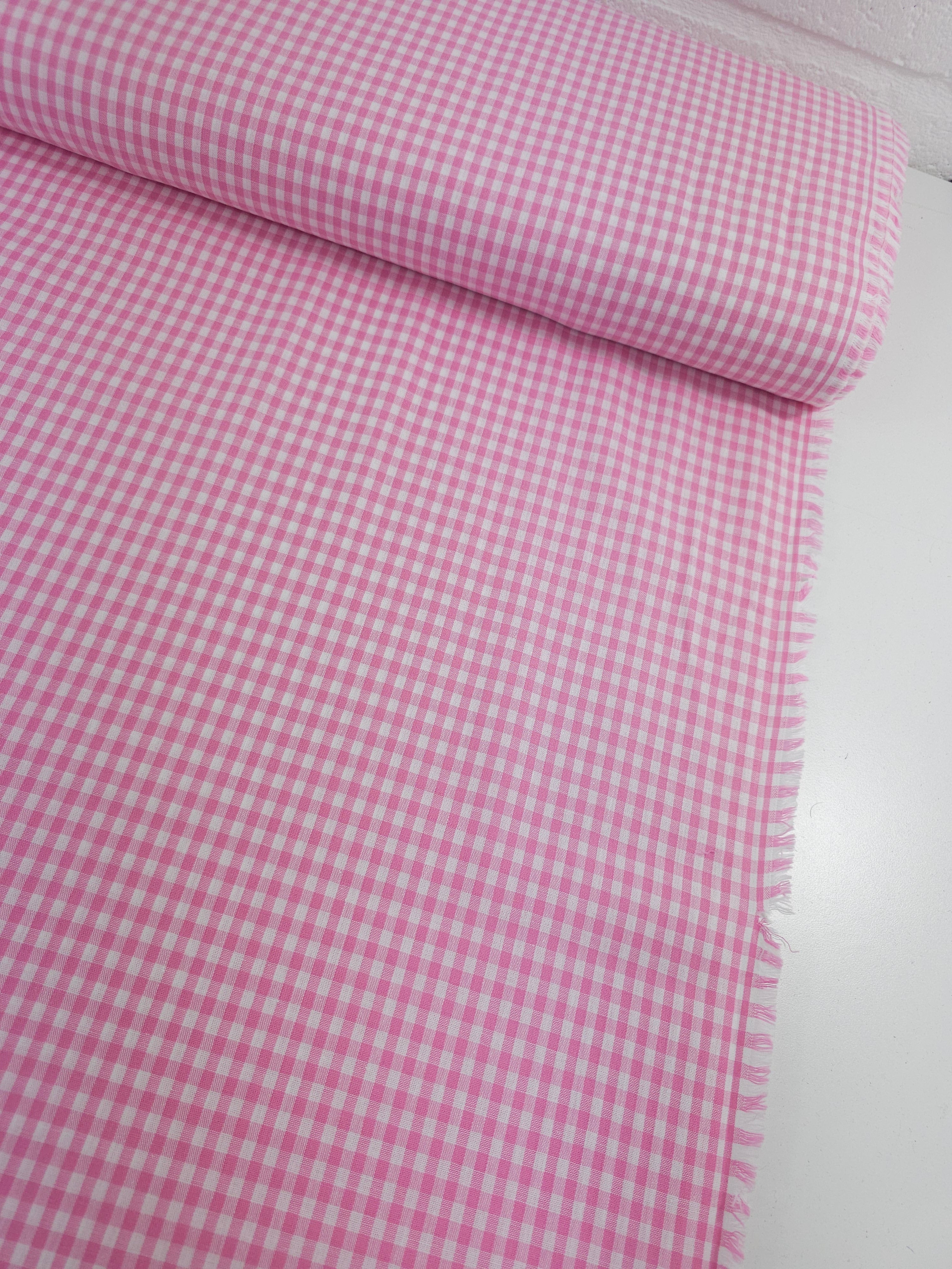 Pink Small Gingham 100% Cotton