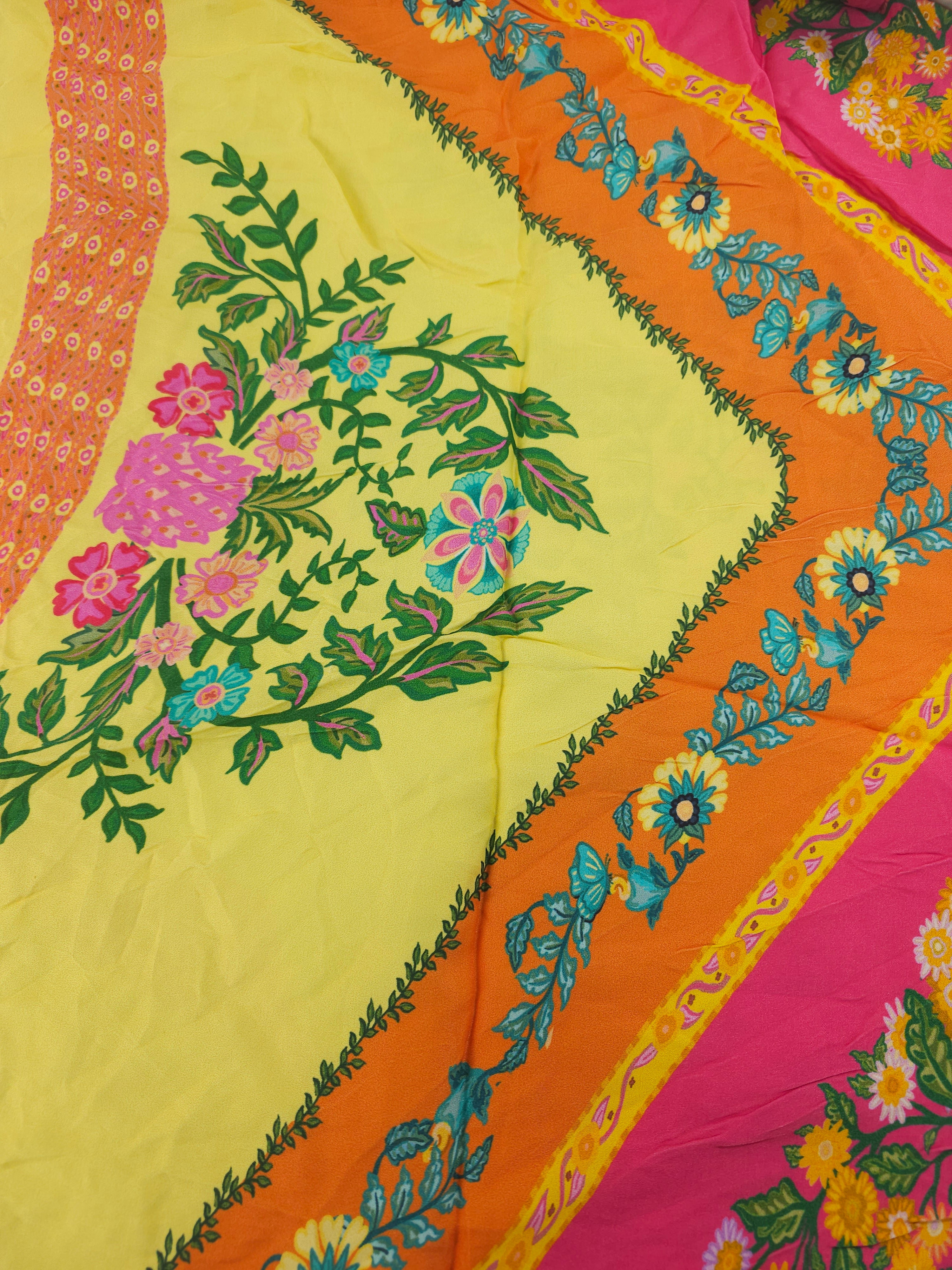 Mexicana Flower Viscose Sateen- 1.7m piece
