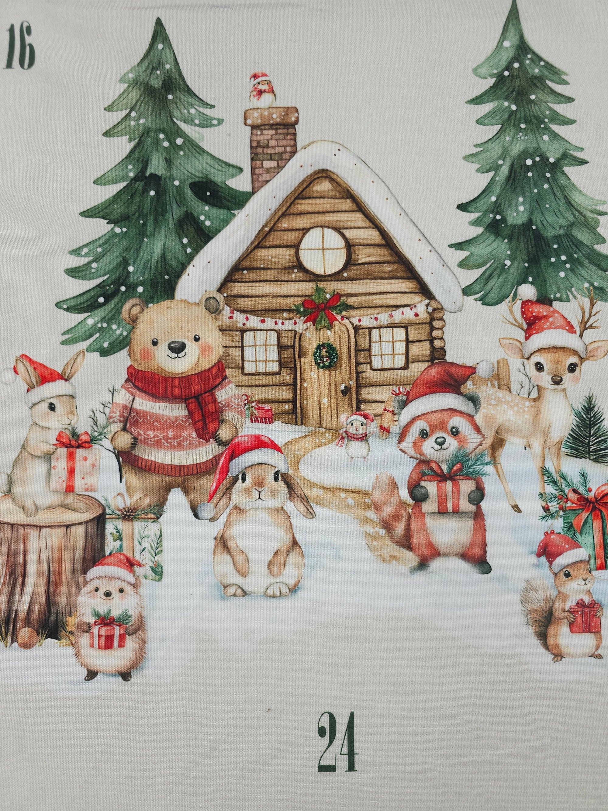 *Sew Your Own* Christmas Woodland Advent Calendar Canvas Cotton