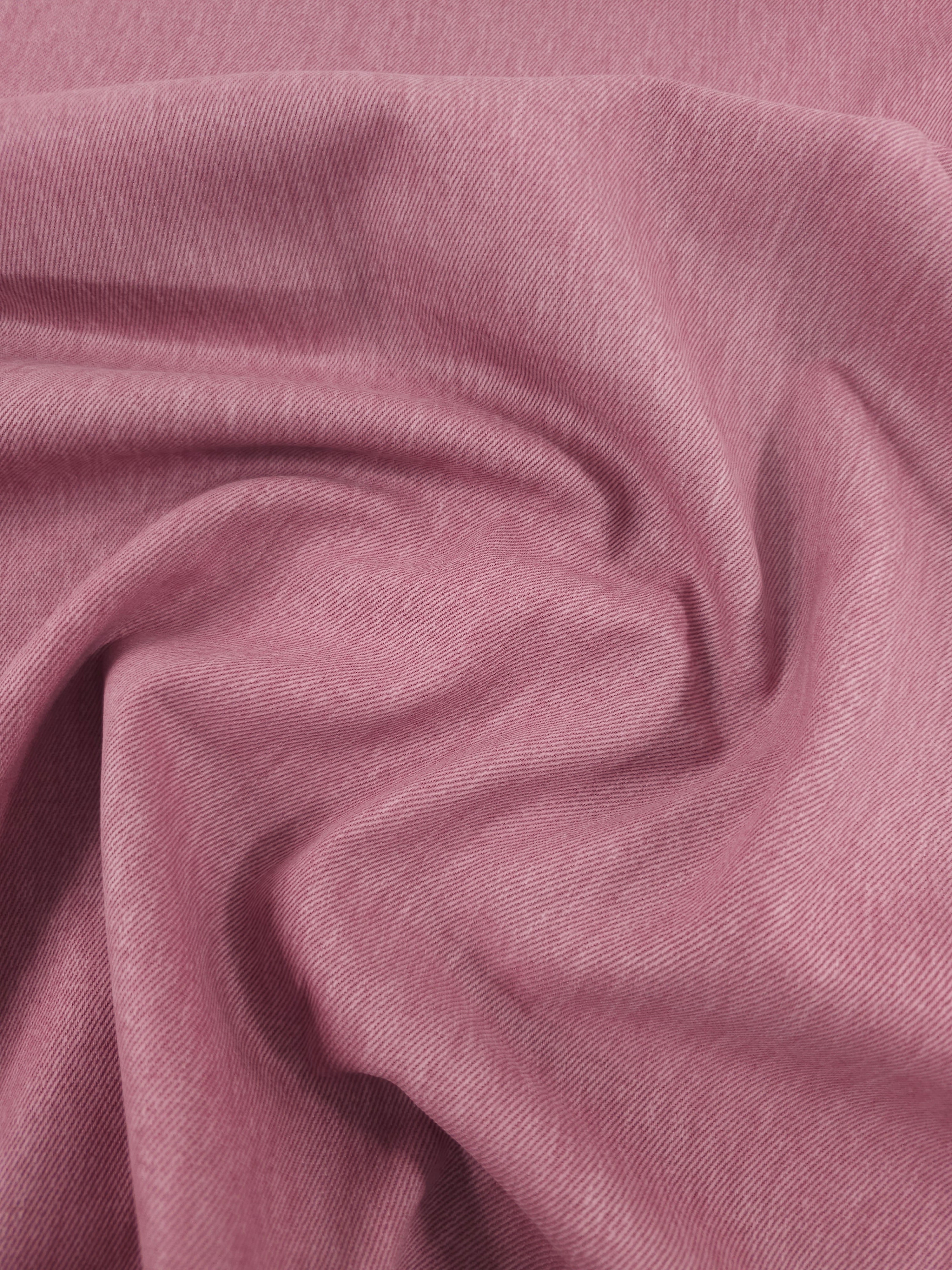 Light Mauve Washed Twill Denim