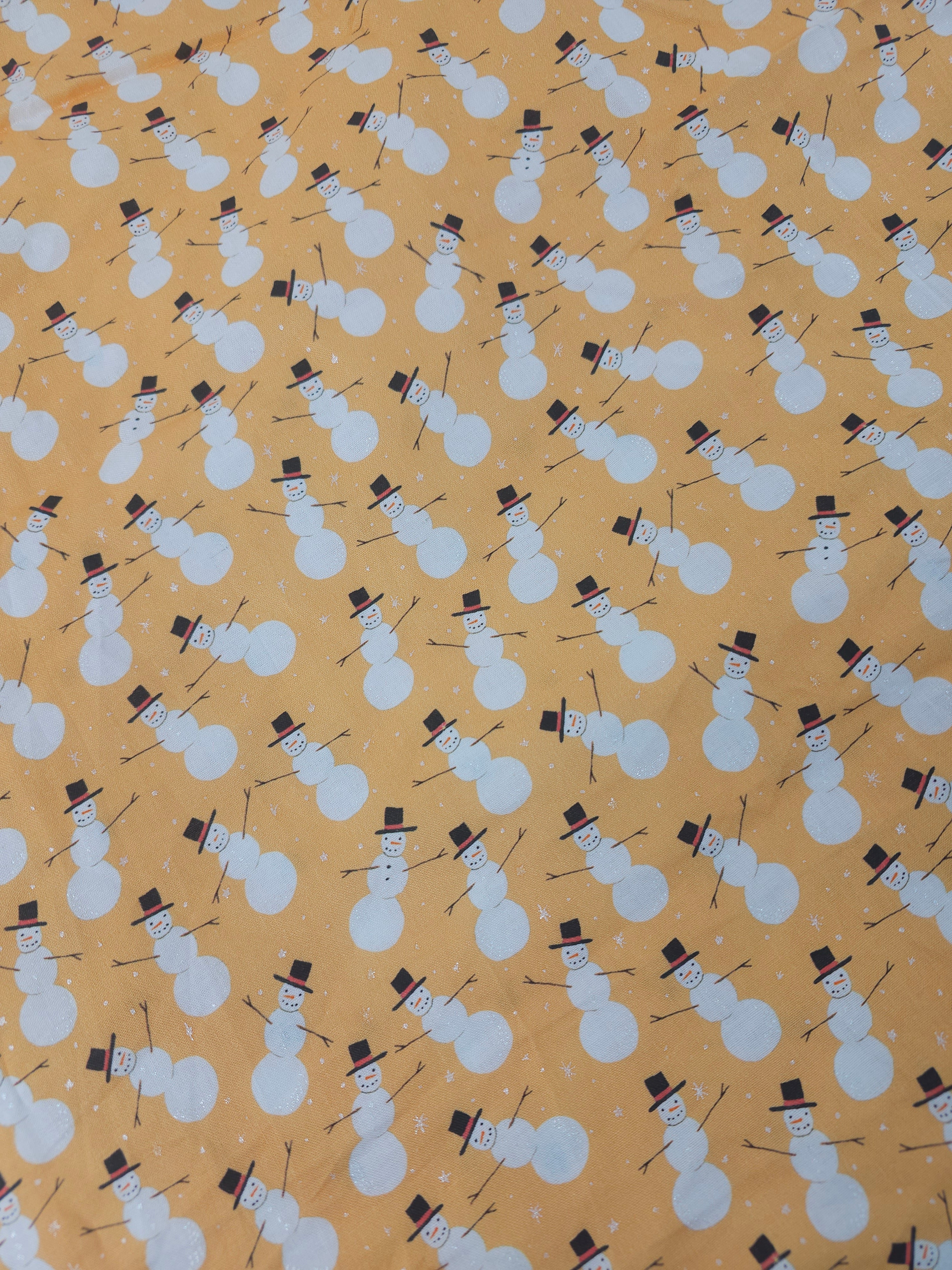 Apricot snowman Cotton- 1.1m piece