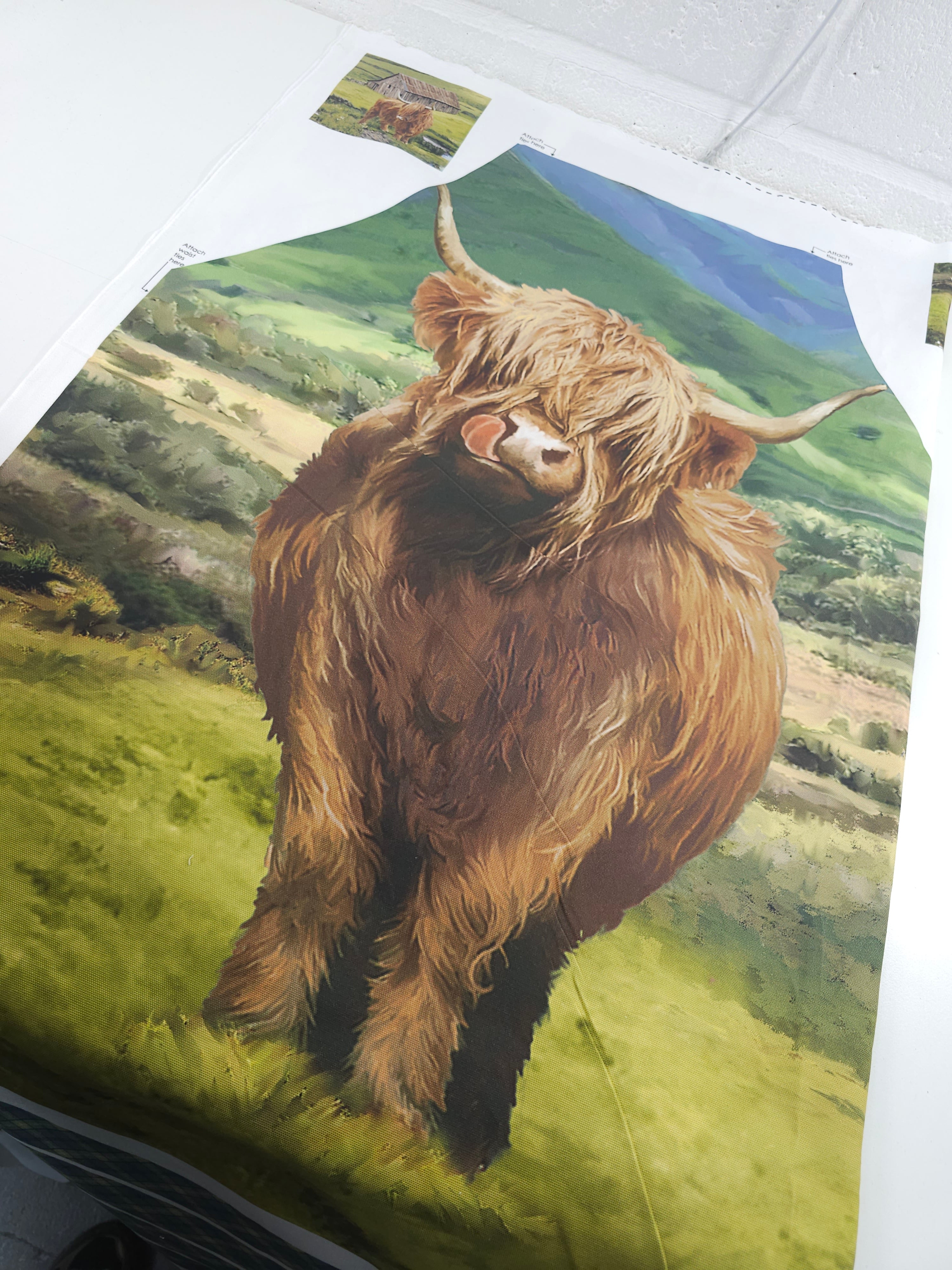 *SEW YOUR OWN* Highland Cow Apron + Mitts Canvas Cotton