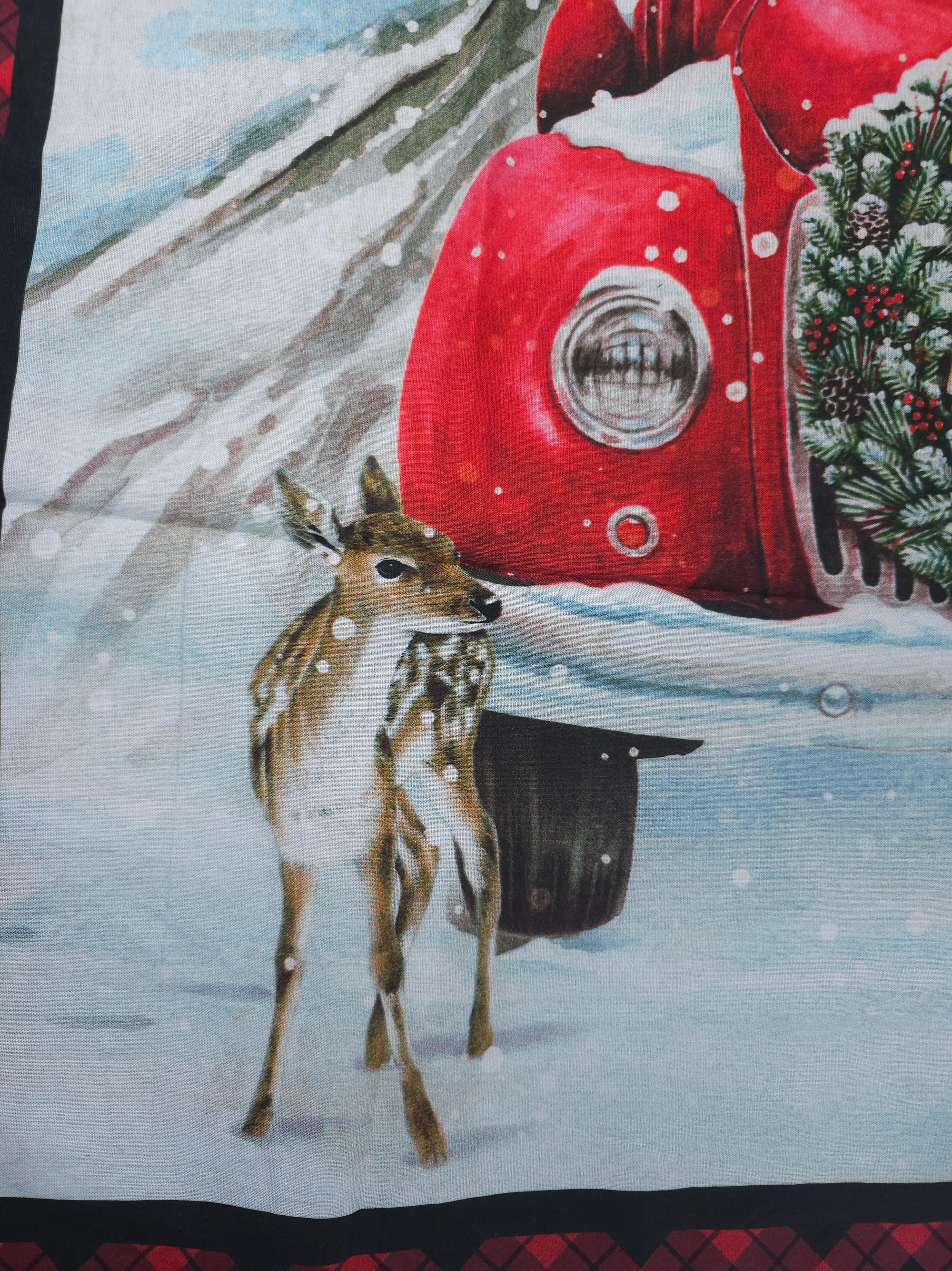Christmas car Cotton panel- 0.9m