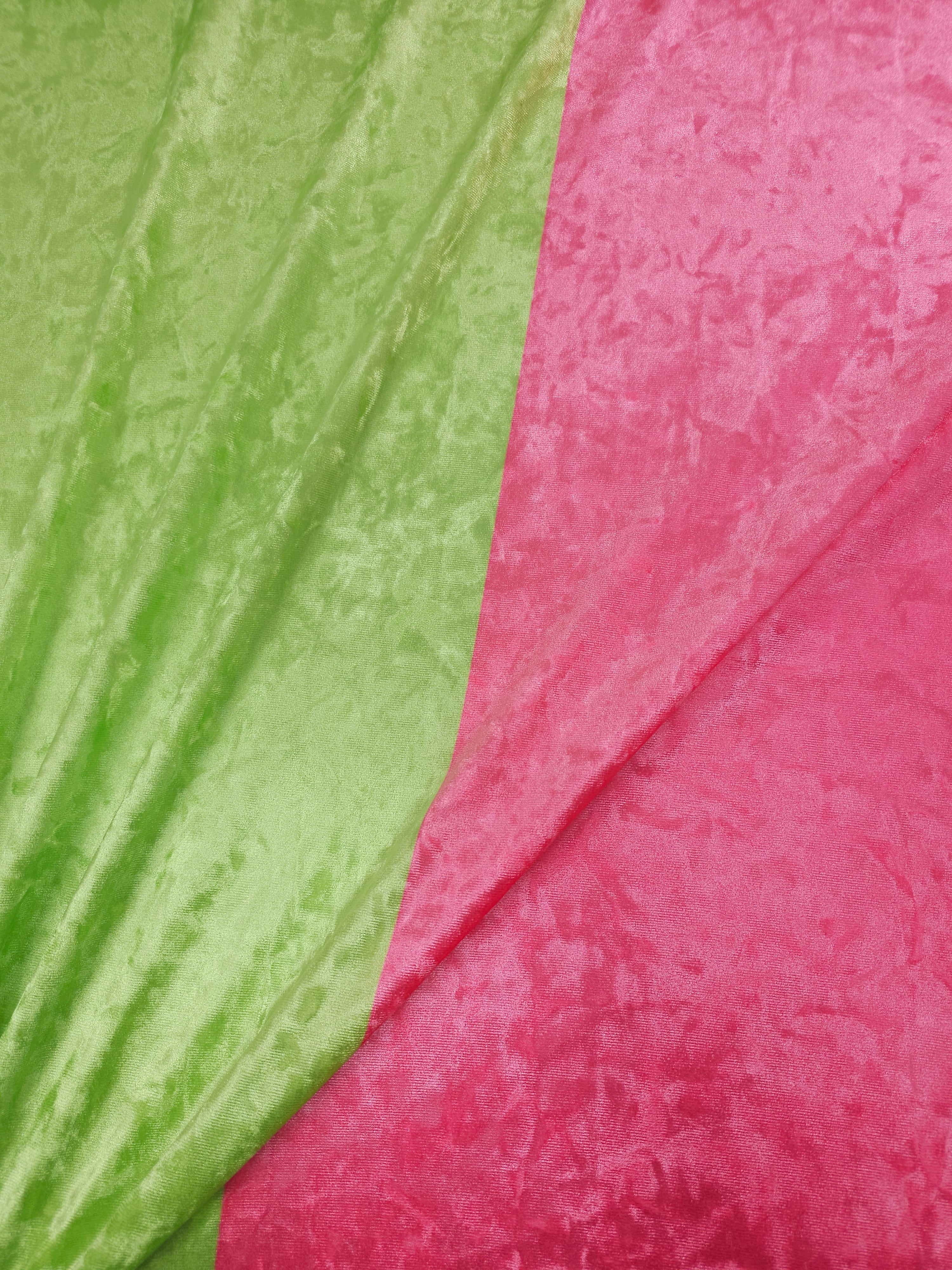 Lime/Pink Twin Block Crushed Velvet Jersey