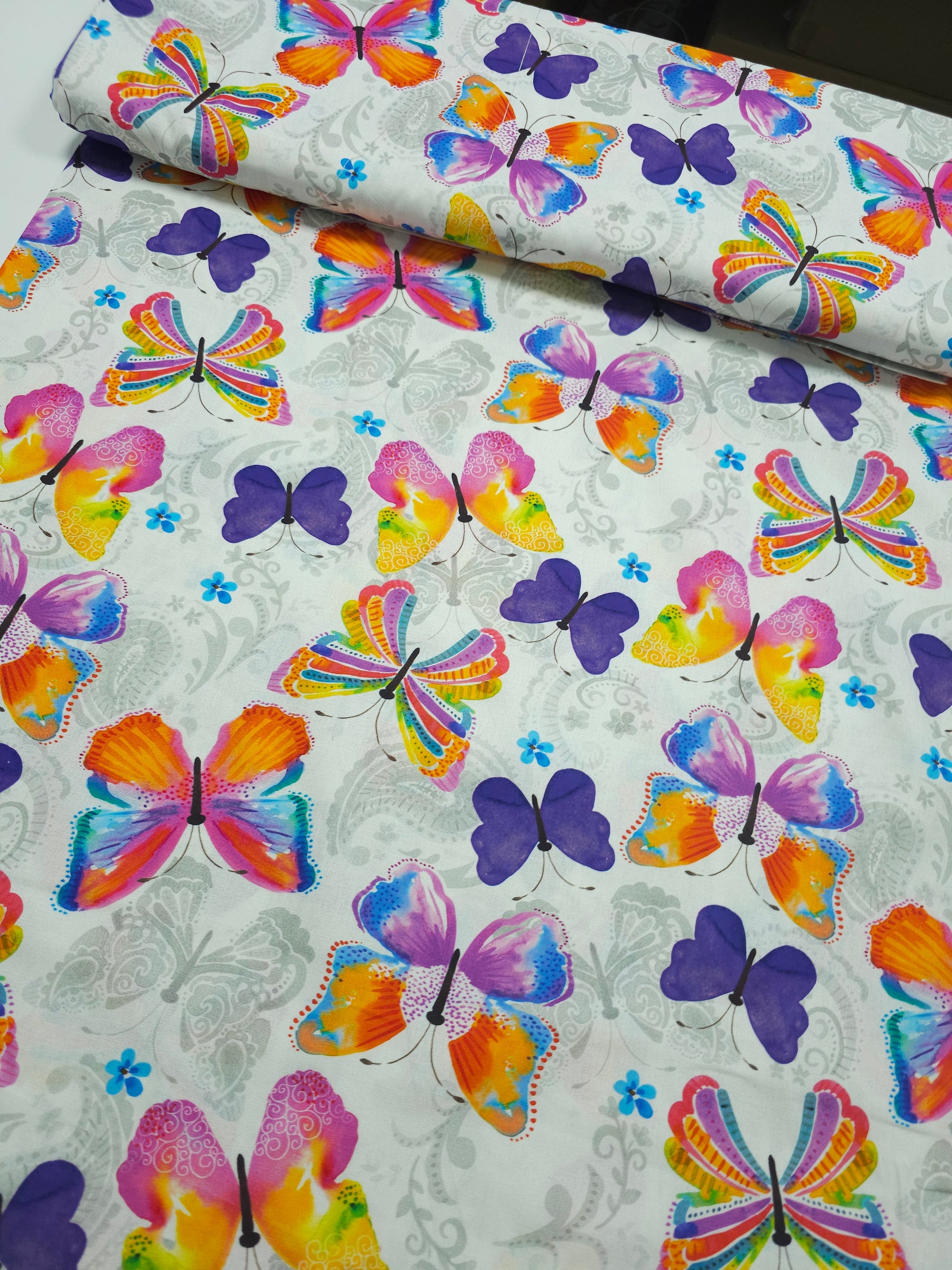 Watercolour Butterfly Floral 100% Cotton - Joann
