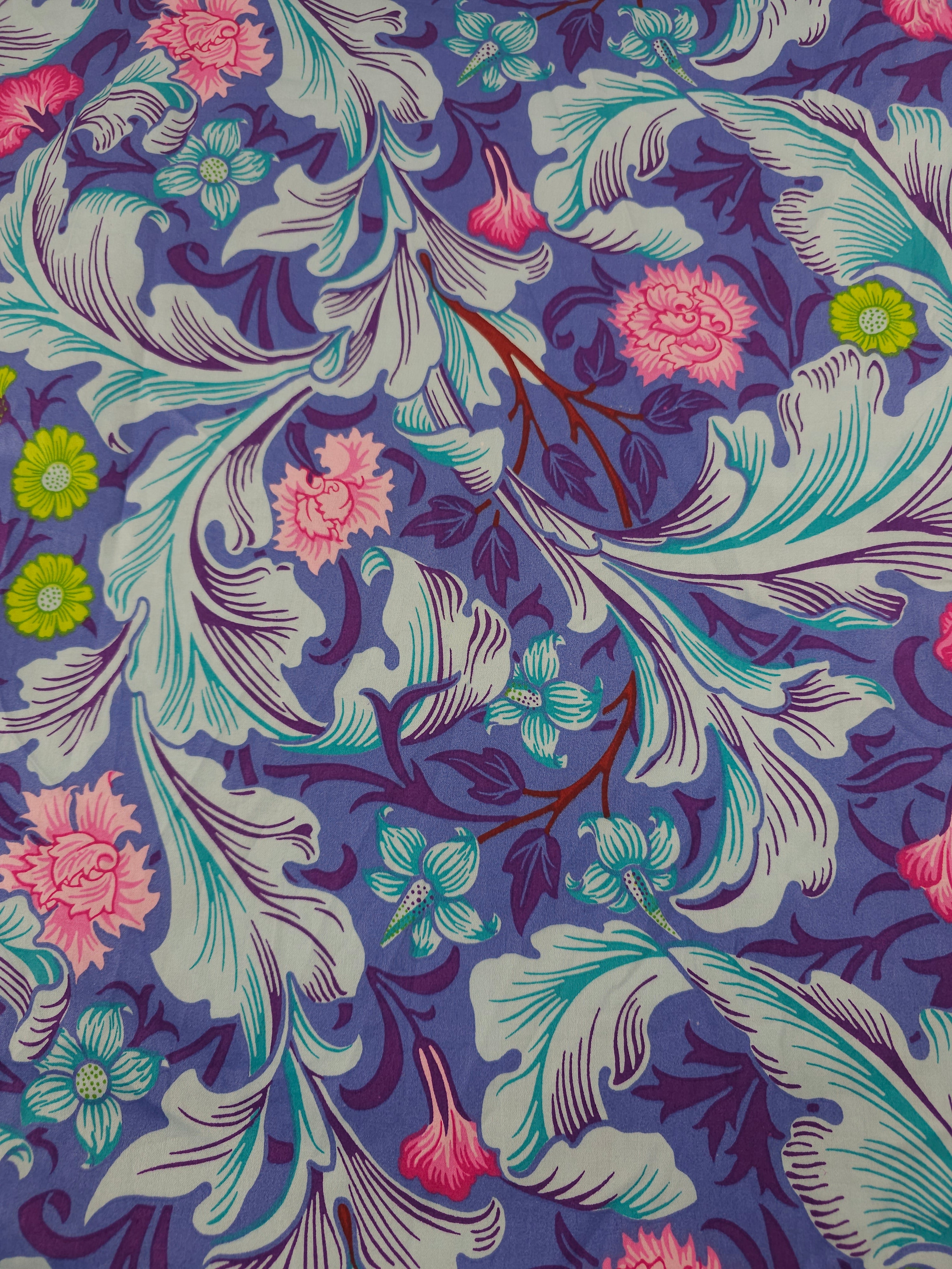 Purple floral Cotton sateen- 1.7m piece