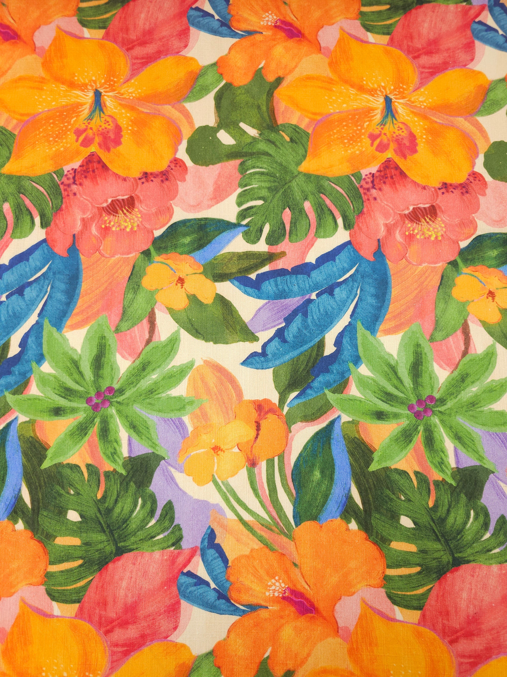 Exotic Floral Cotton Linen