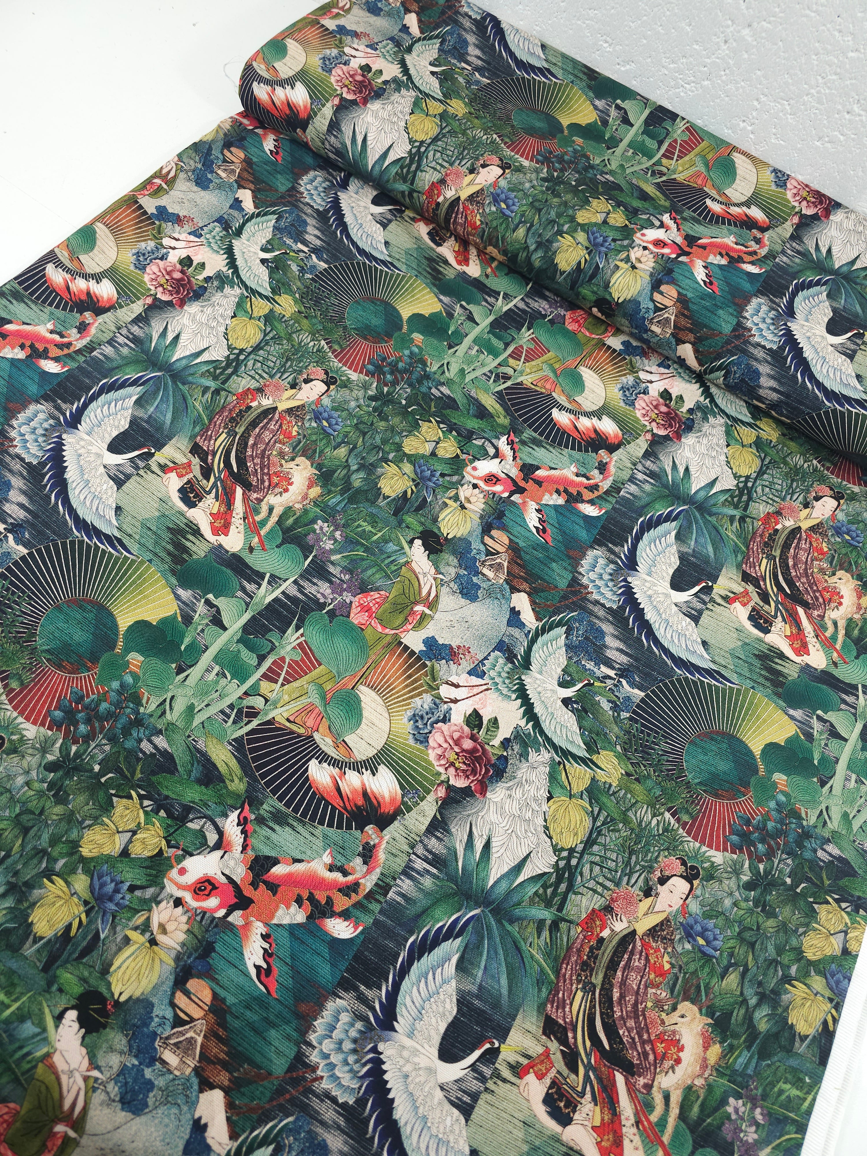 Oriental Garden Lightweight Canvas Cotton