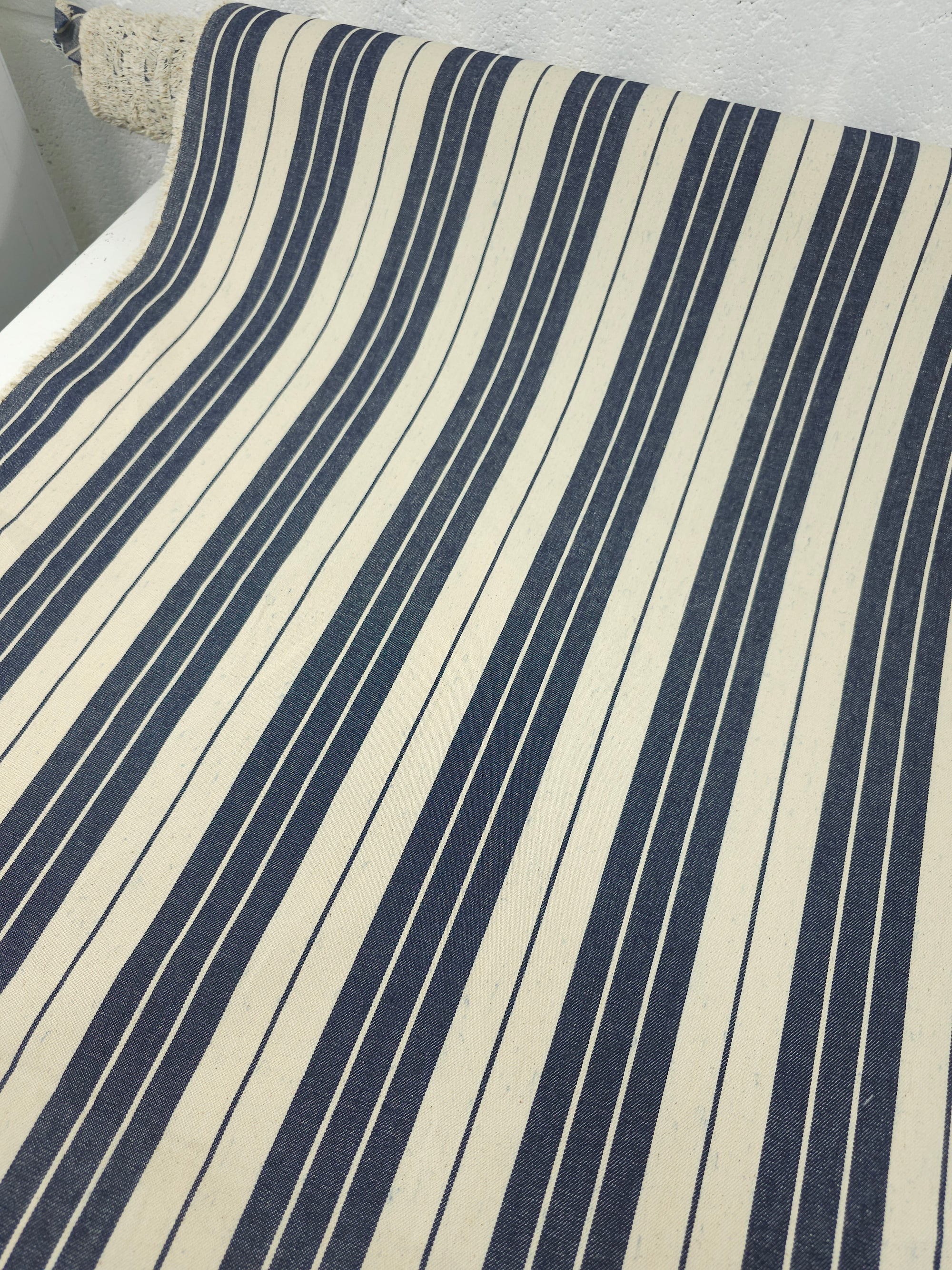 Cream/Navy Multi Stripe Denim