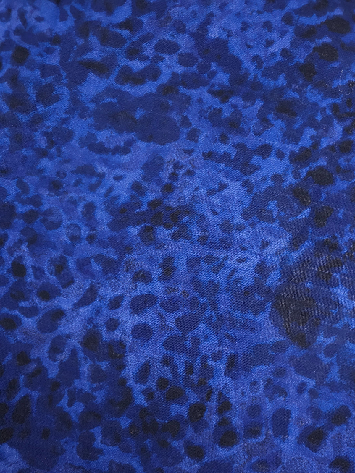 Inky Blue Leopard Splodge Fine Double Gauze