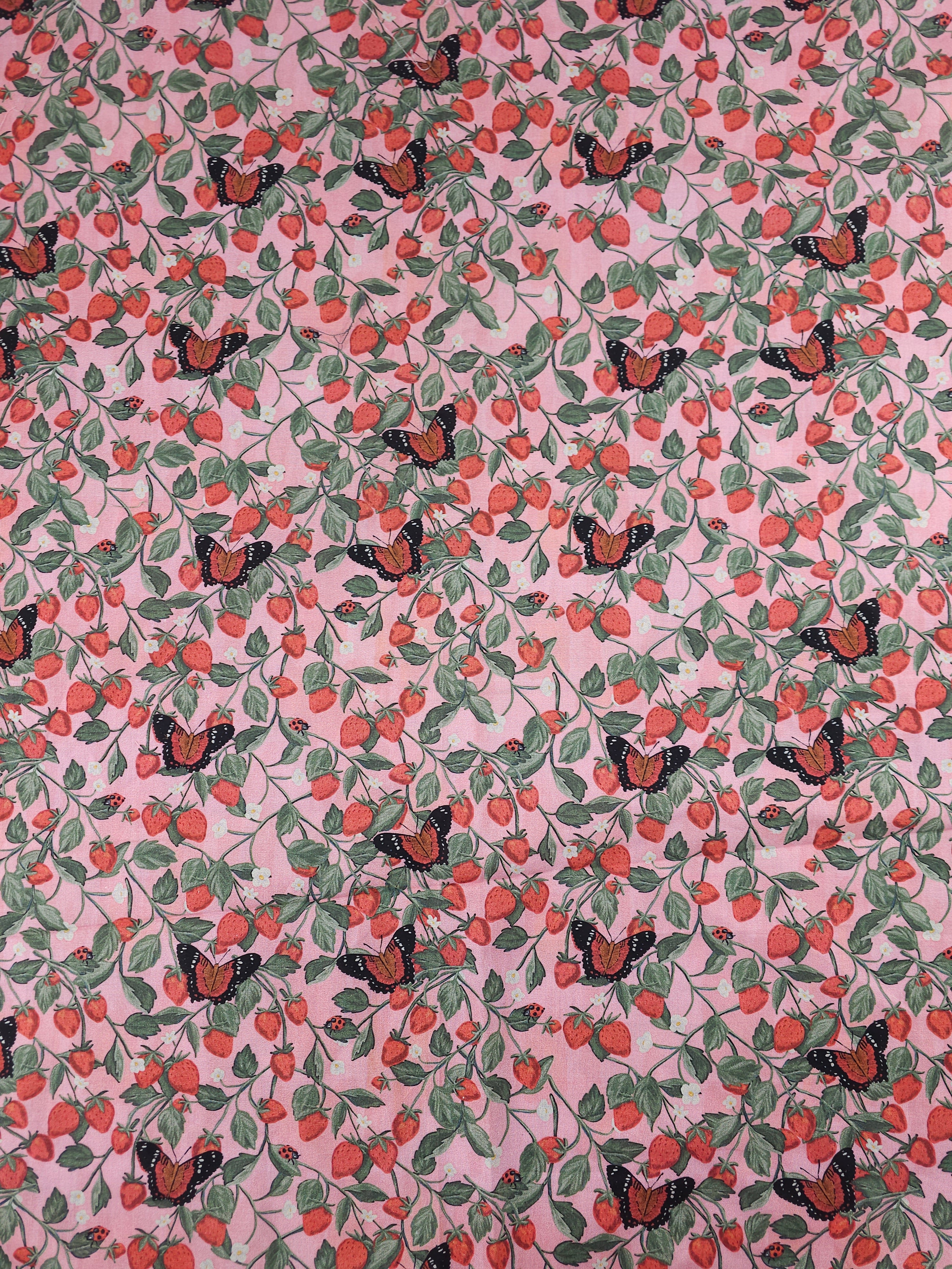 Berry Butterflies Cotton - (Various Sizes)