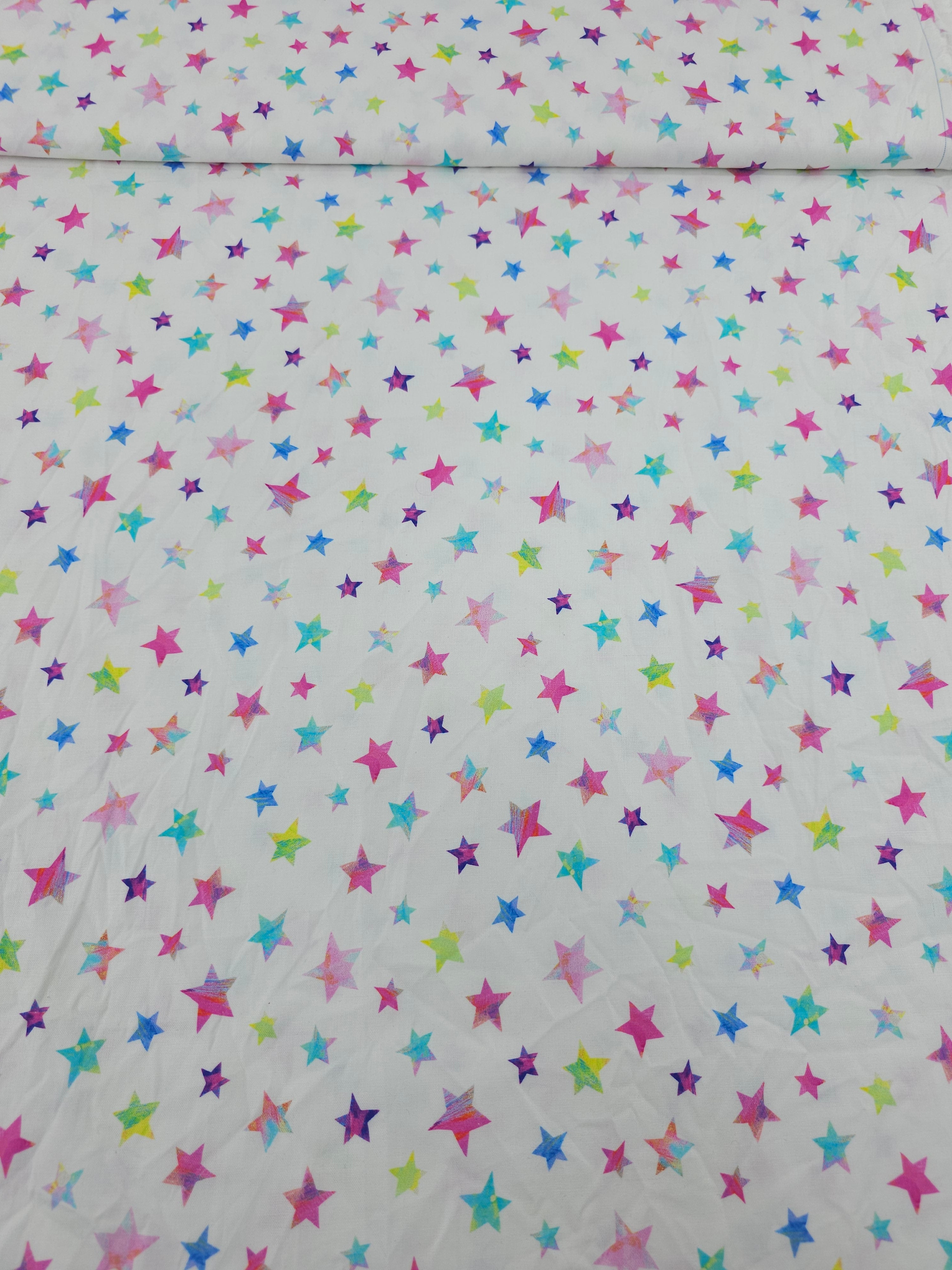 Multicolour Irregular Tossed Stars 100% Cotton