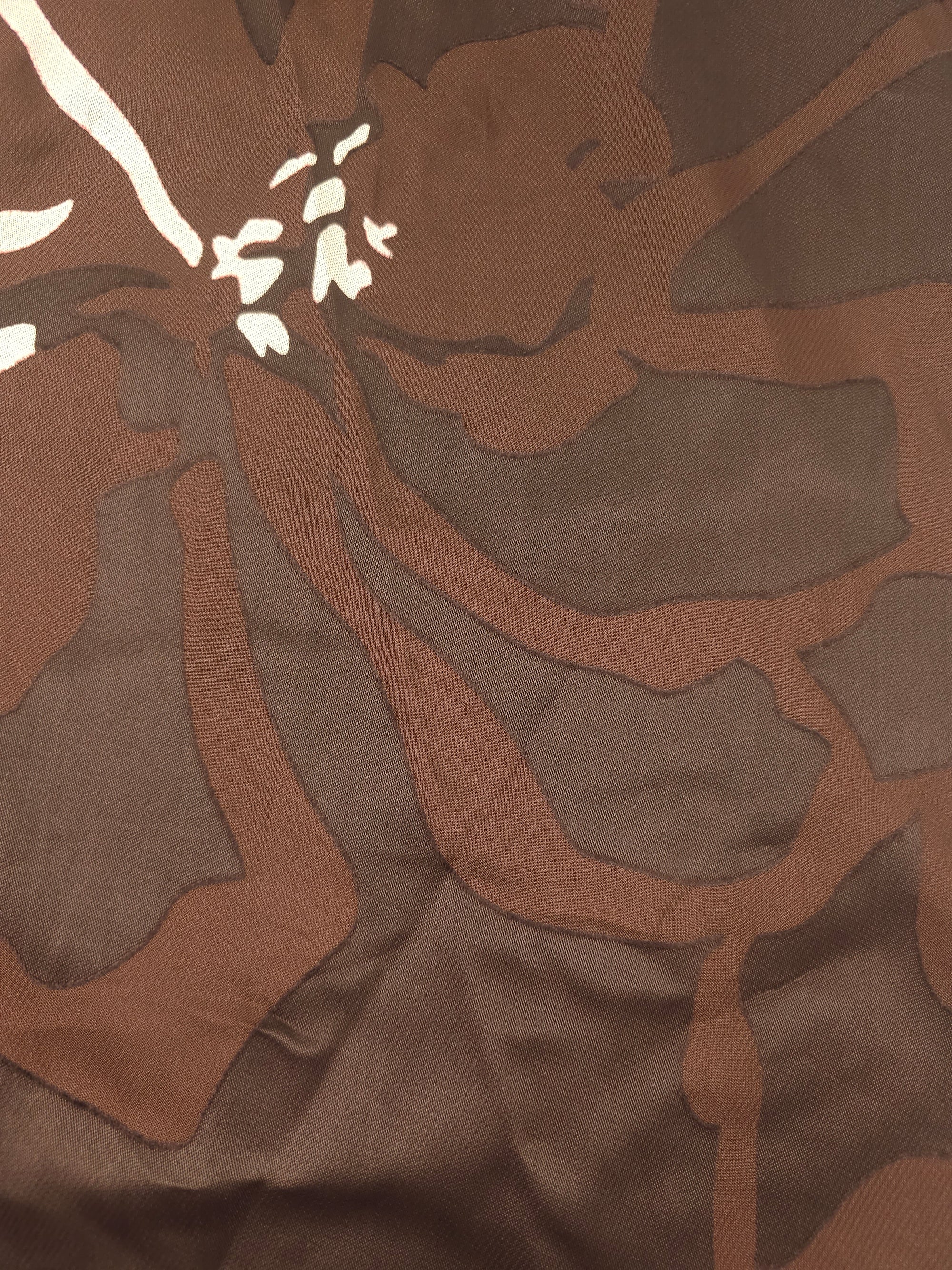 Dark brown floral Viscose- 1.5m piece