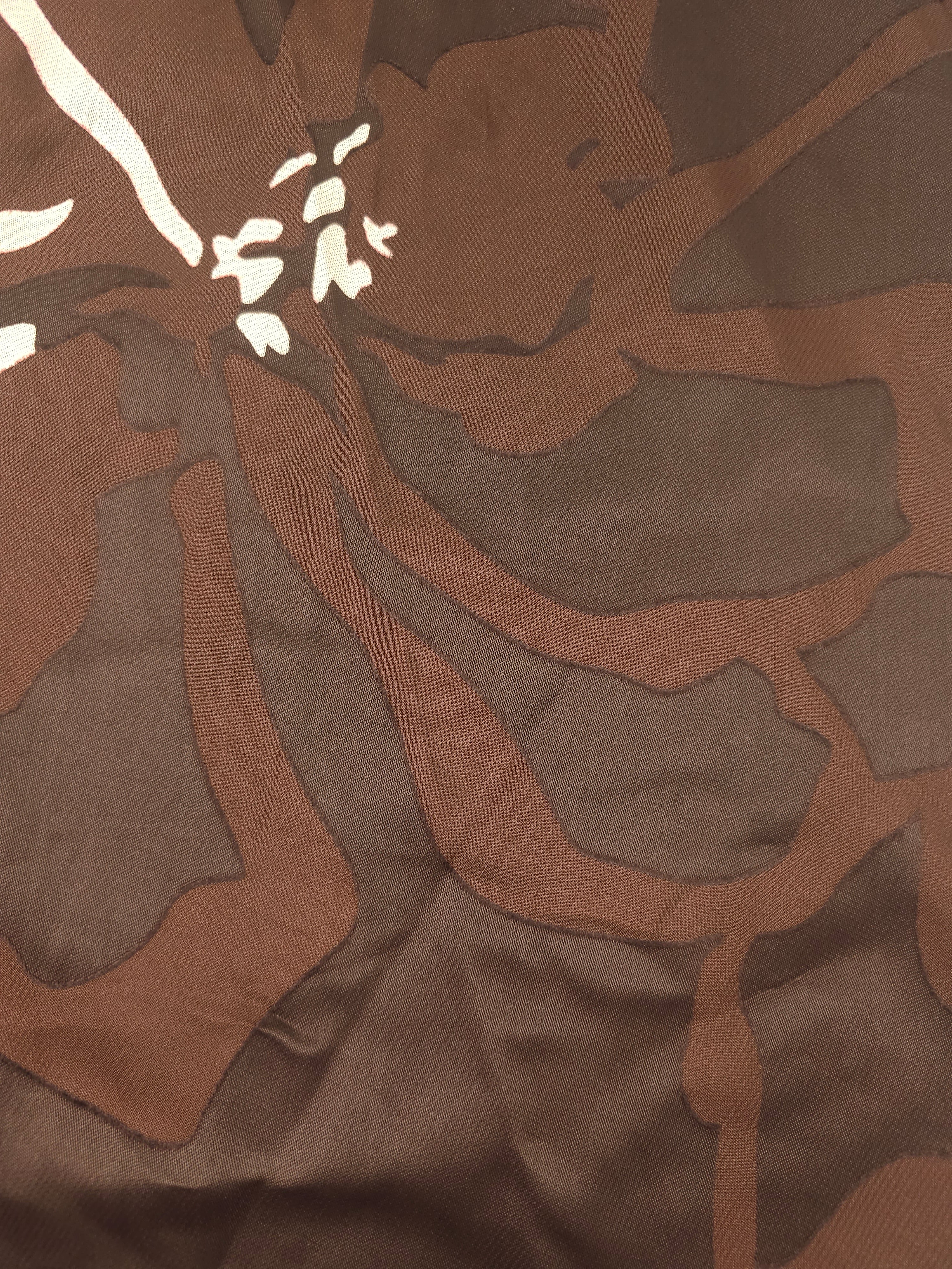 Dark brown floral Viscose- 1.5m piece