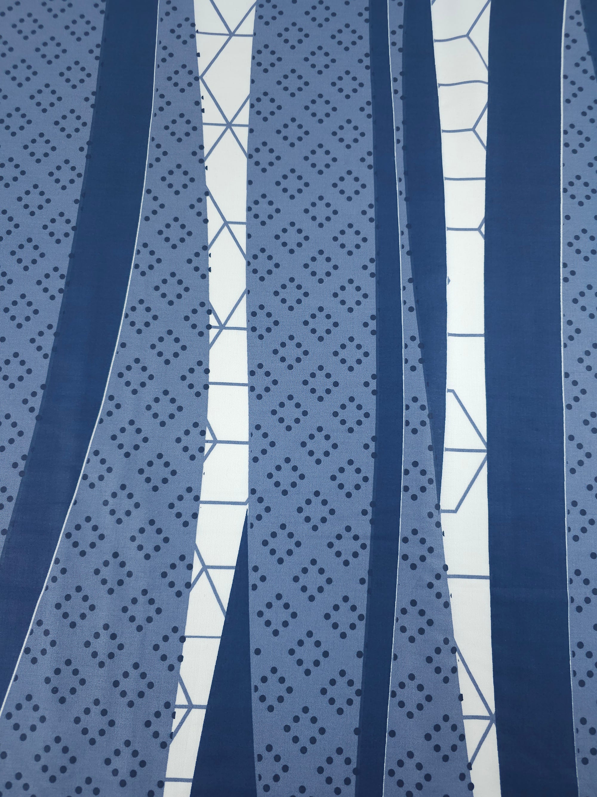 Hale Blue Abstract Stripe Shifter 100% Cotton 62"