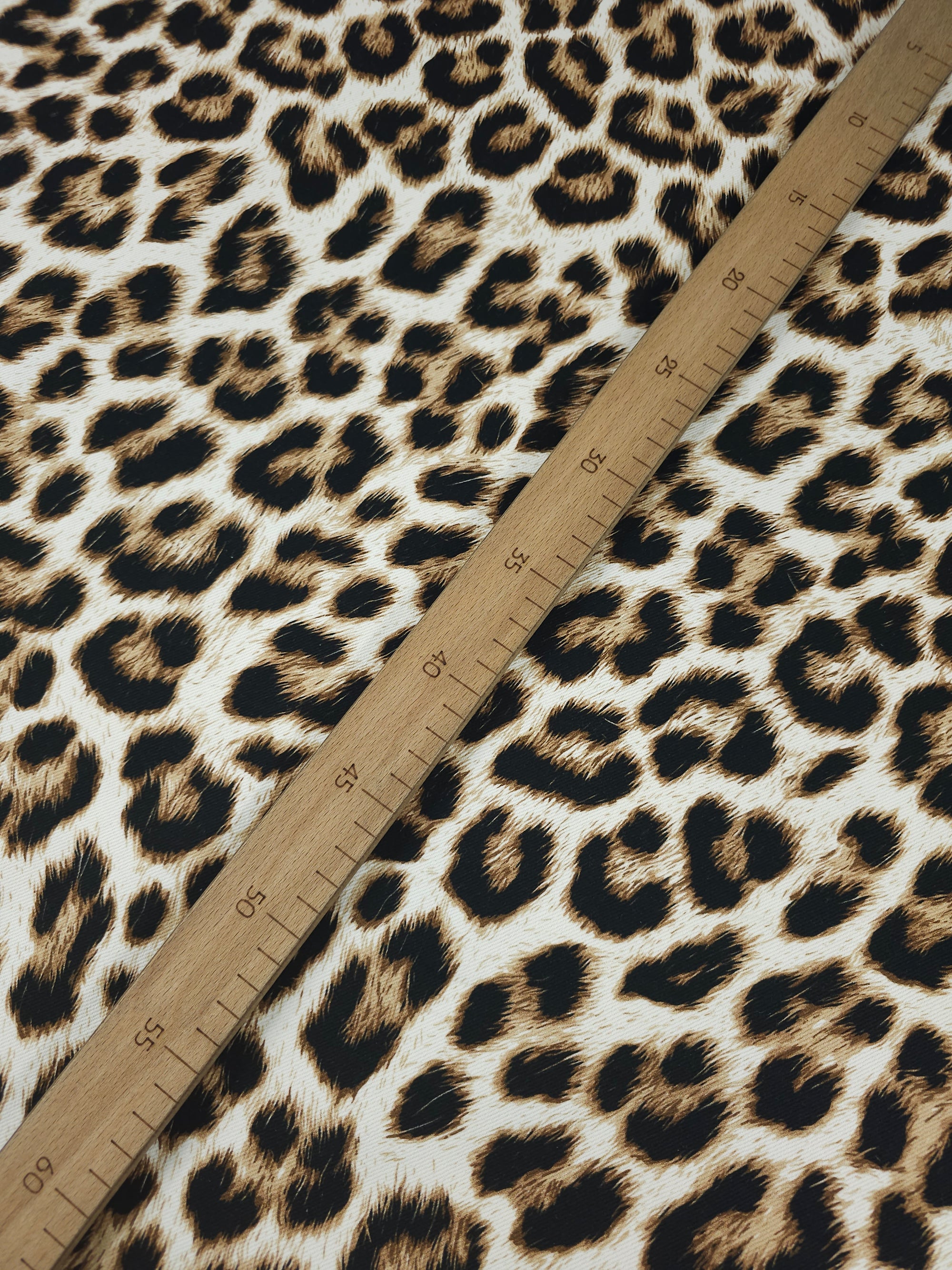 White/Tan Leopard Denim