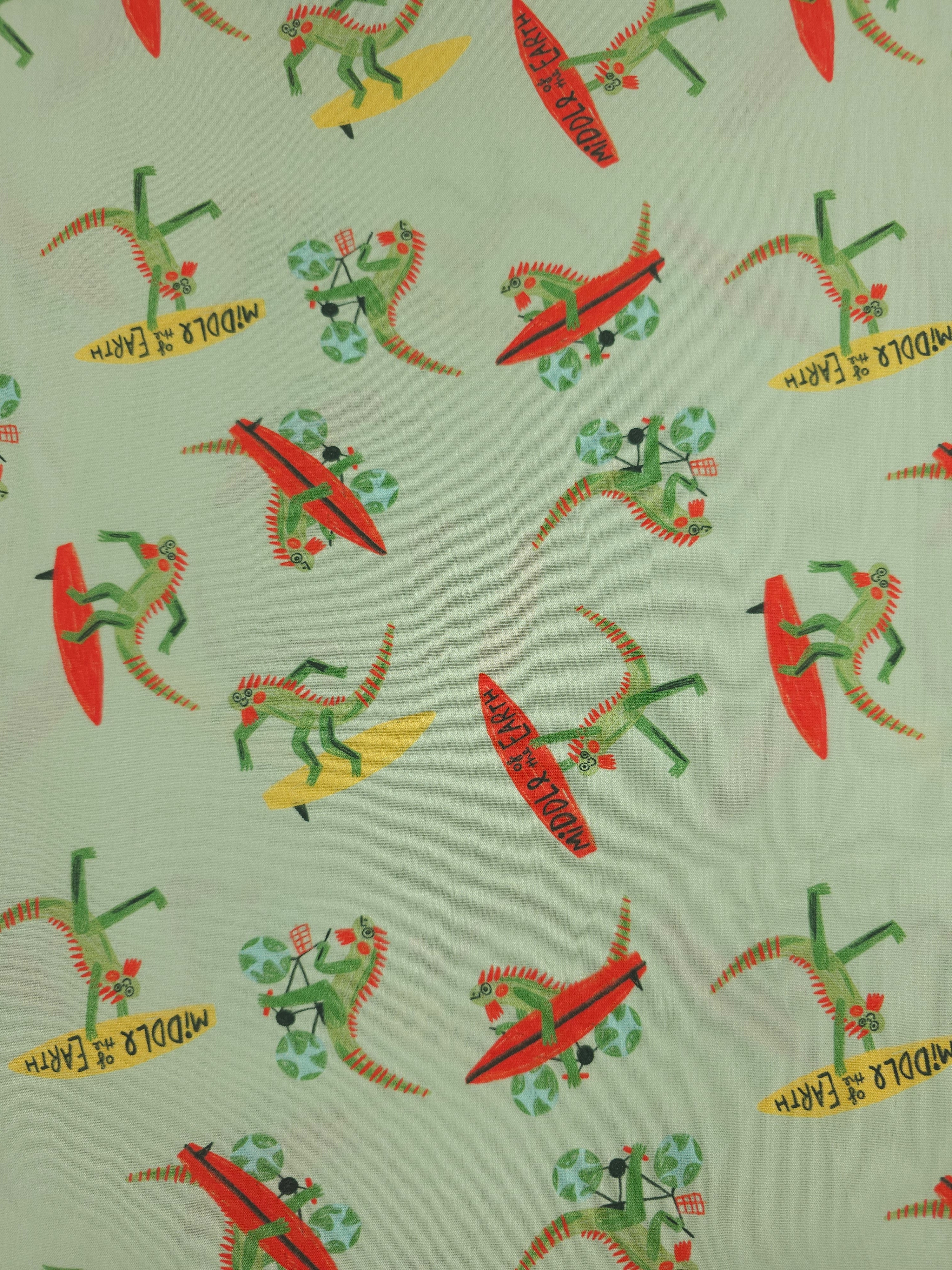 Sage Novelty Gecko 100% Cotton 57"