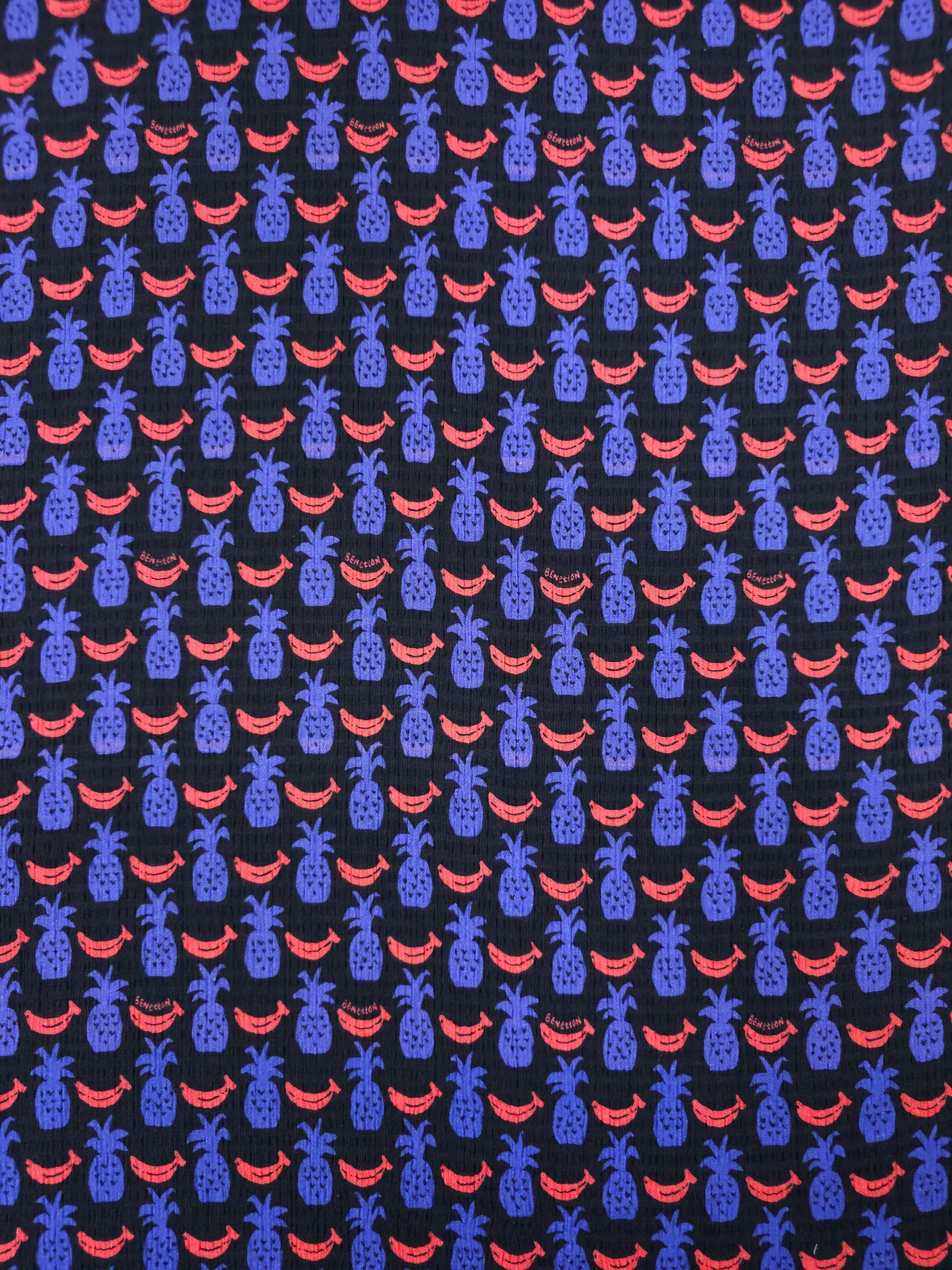 Coral/Violet Banana Pineapple Viscose Gauze