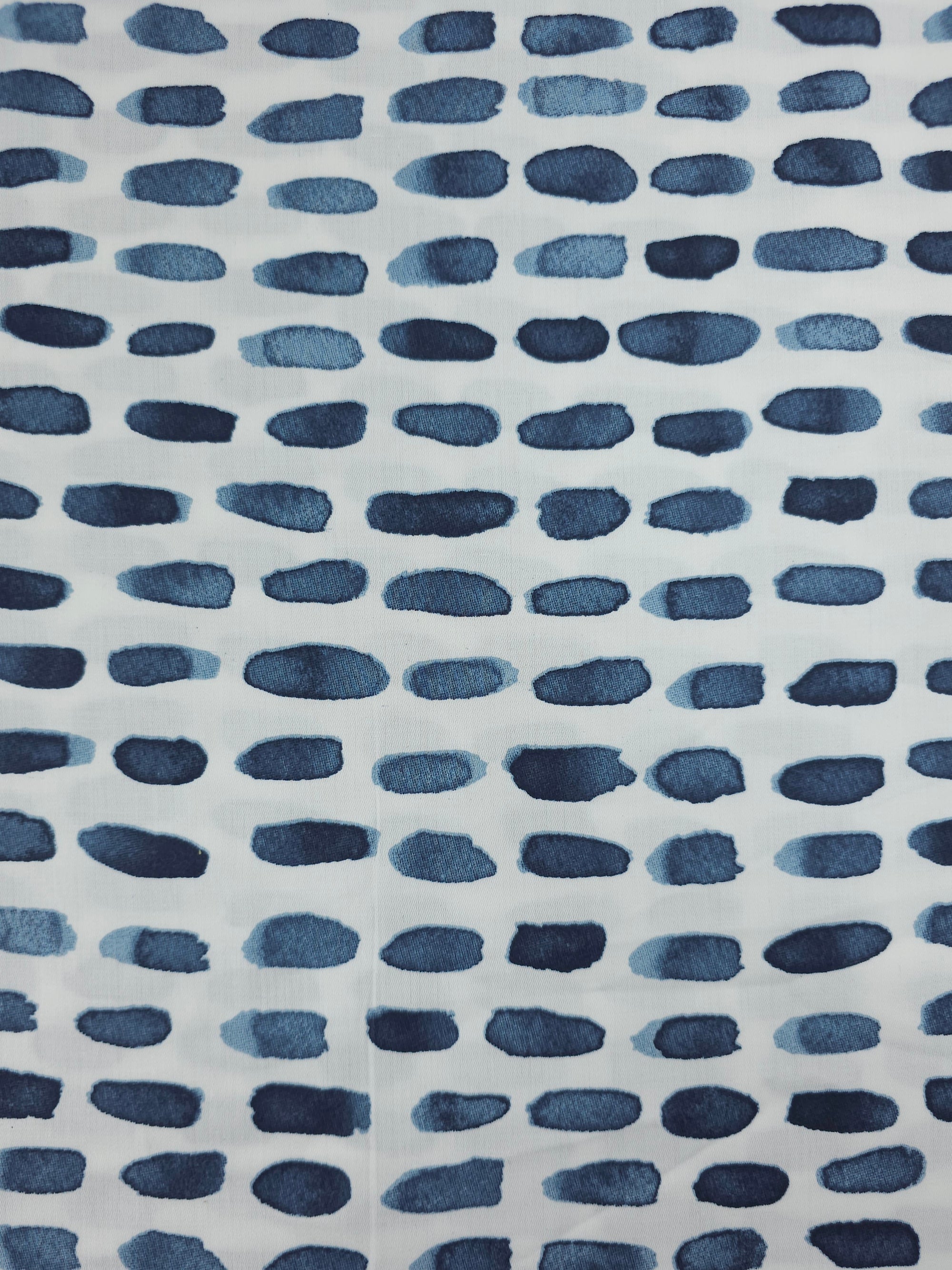Petrol Blue Watercolour Paint Stroke 100% Cotton 98" *EXTRA WIDE*