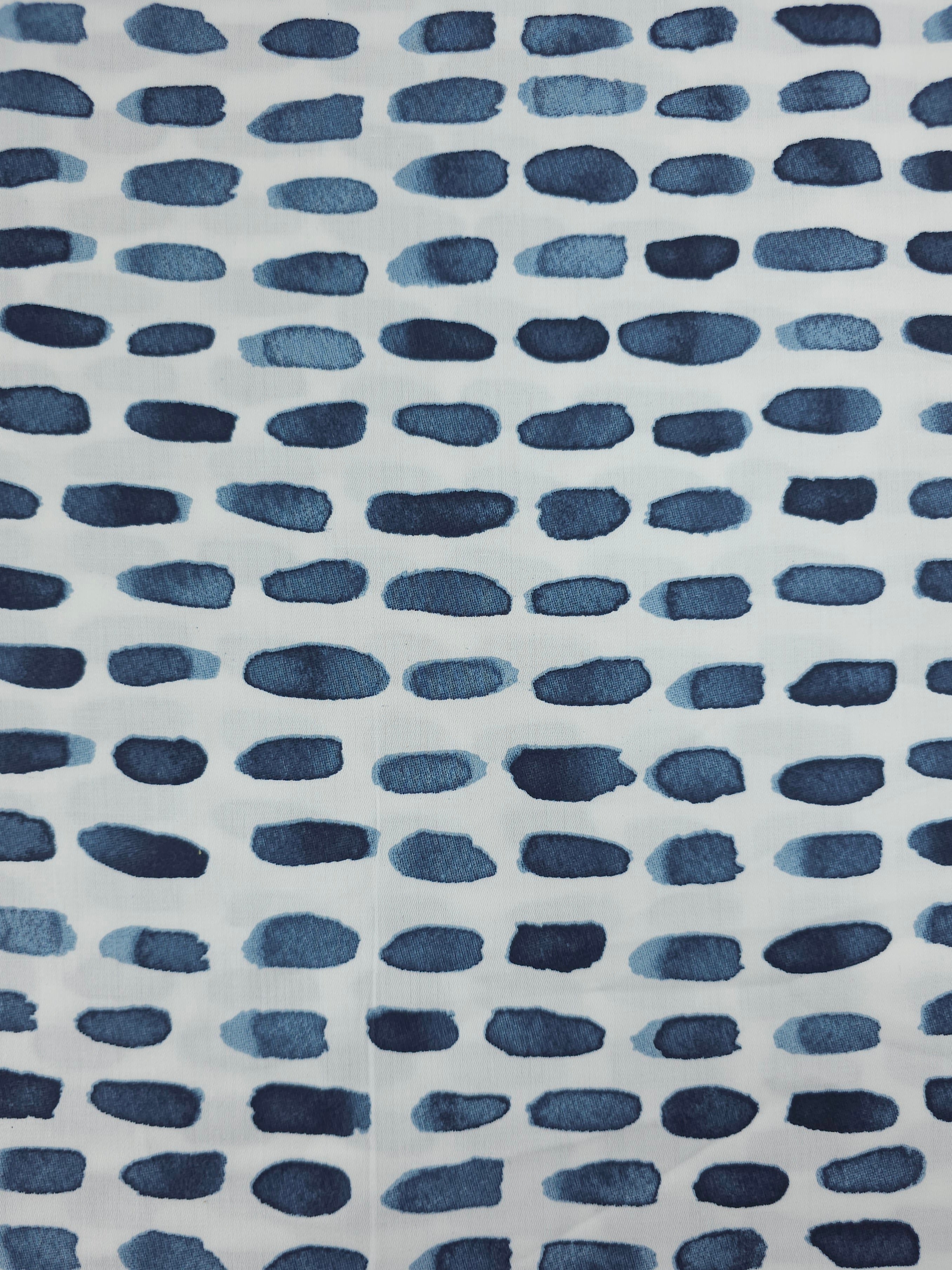 Petrol Blue Watercolour Paint Stroke 100% Cotton 98" *EXTRA WIDE*