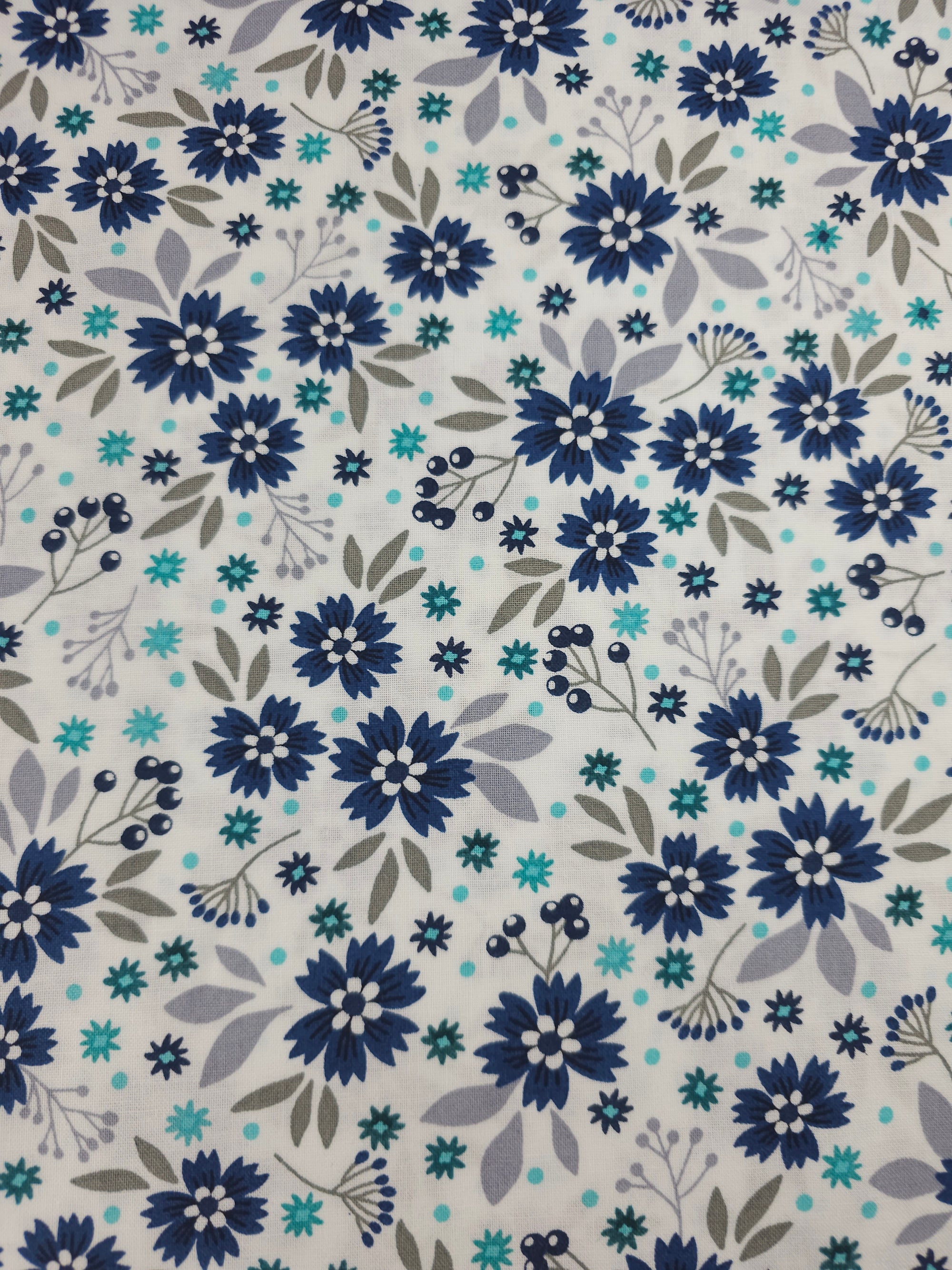 Navy Garden Bloom 100% Cotton