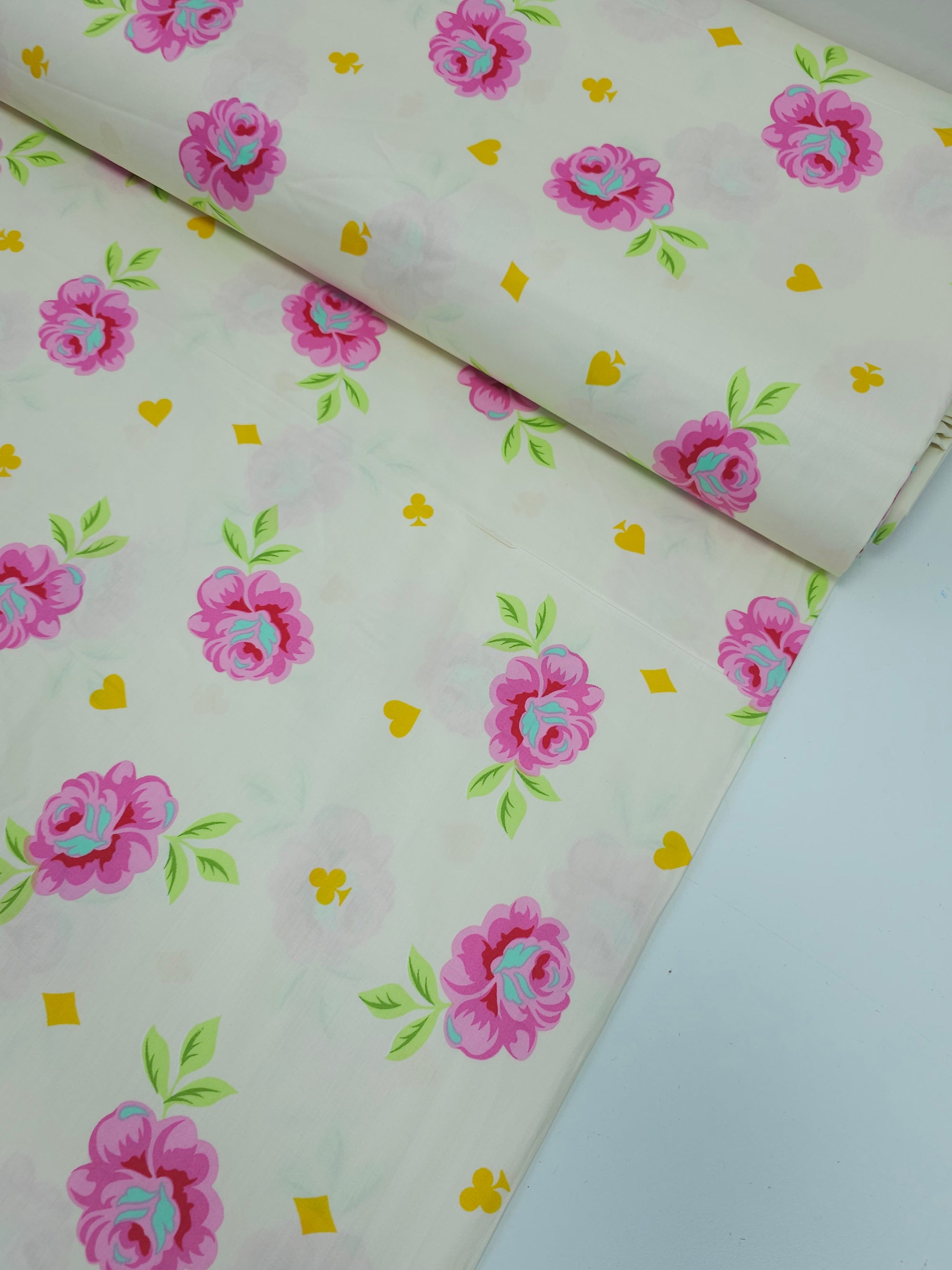 Cream Big Buds Wonder Floral Cotton Sateen 108" - Tula Pink *EXTRA WIDE*