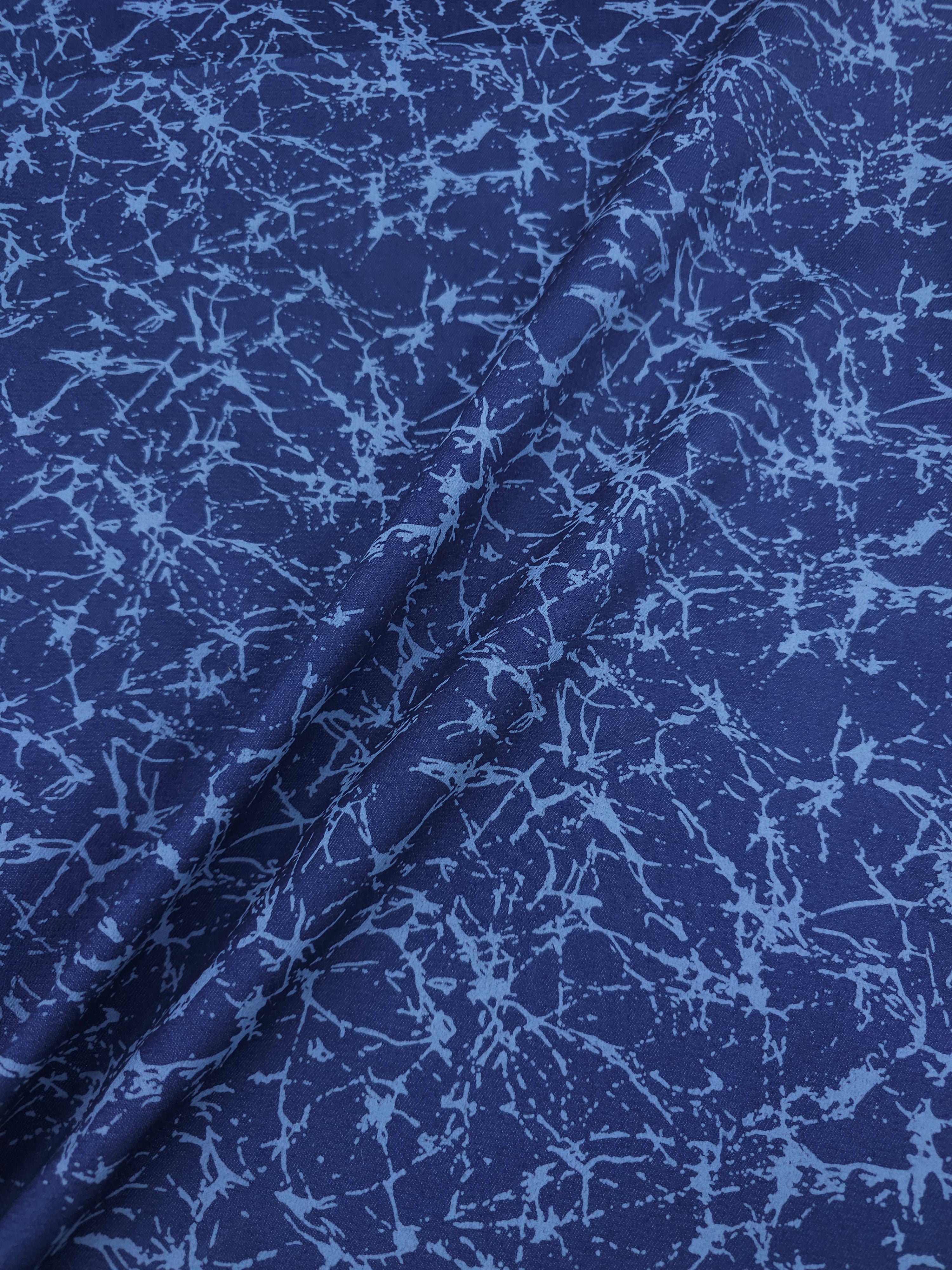 Blue Two-Tone Abstract Web Denim