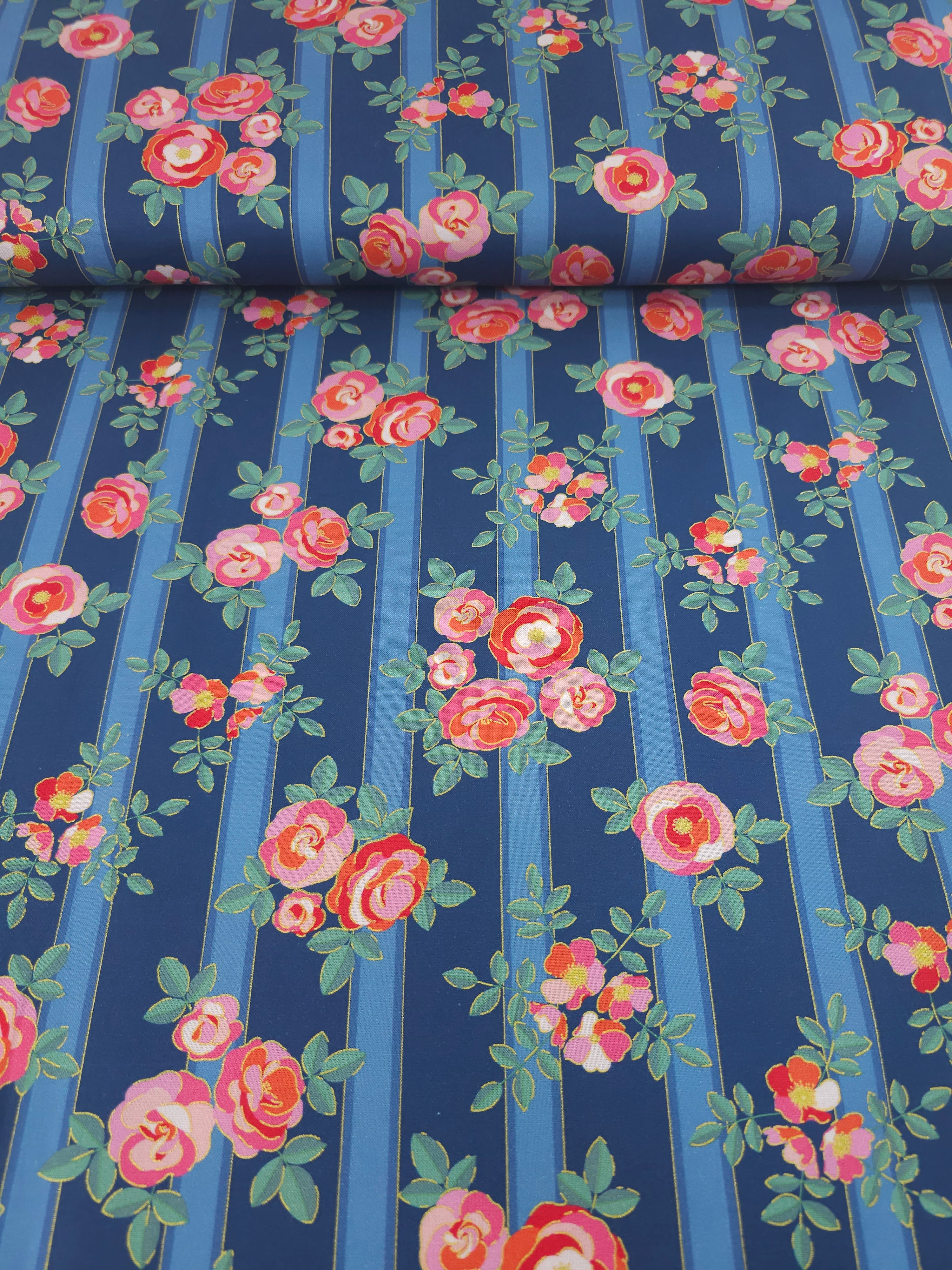 Florescence Rose Stripe 100% Cotton