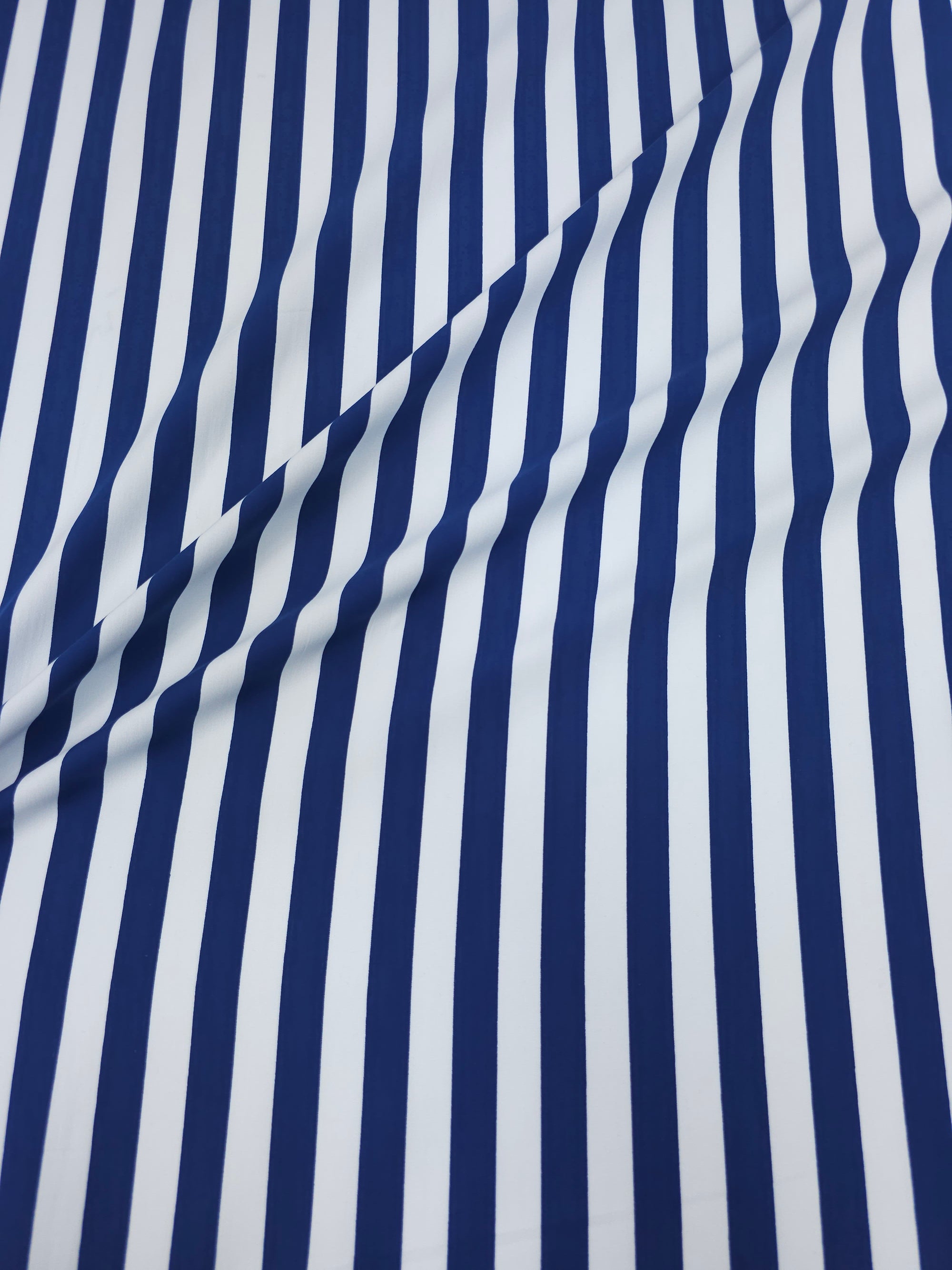 Blue/White Stripe Cotton Poplin