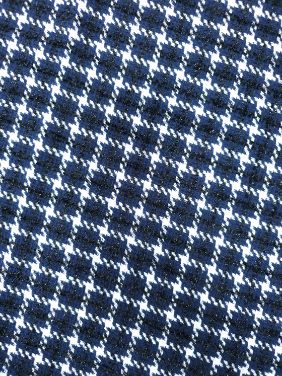 Navy/Black Lurex Check Wool